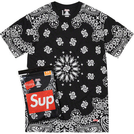 Supreme Bandana Tagless Tees Black