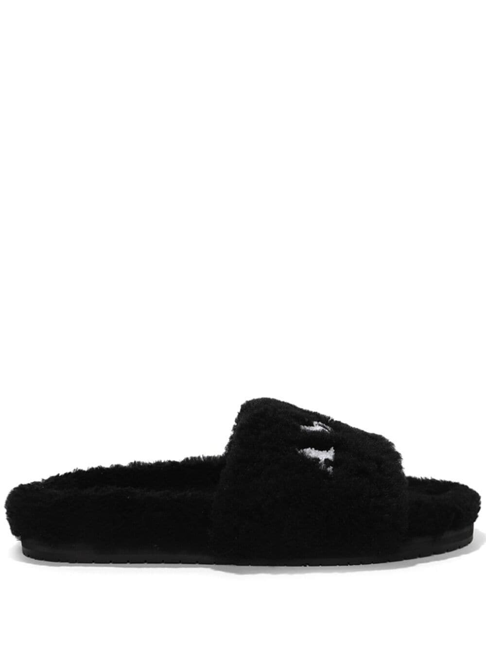 logo-print fleece slippers