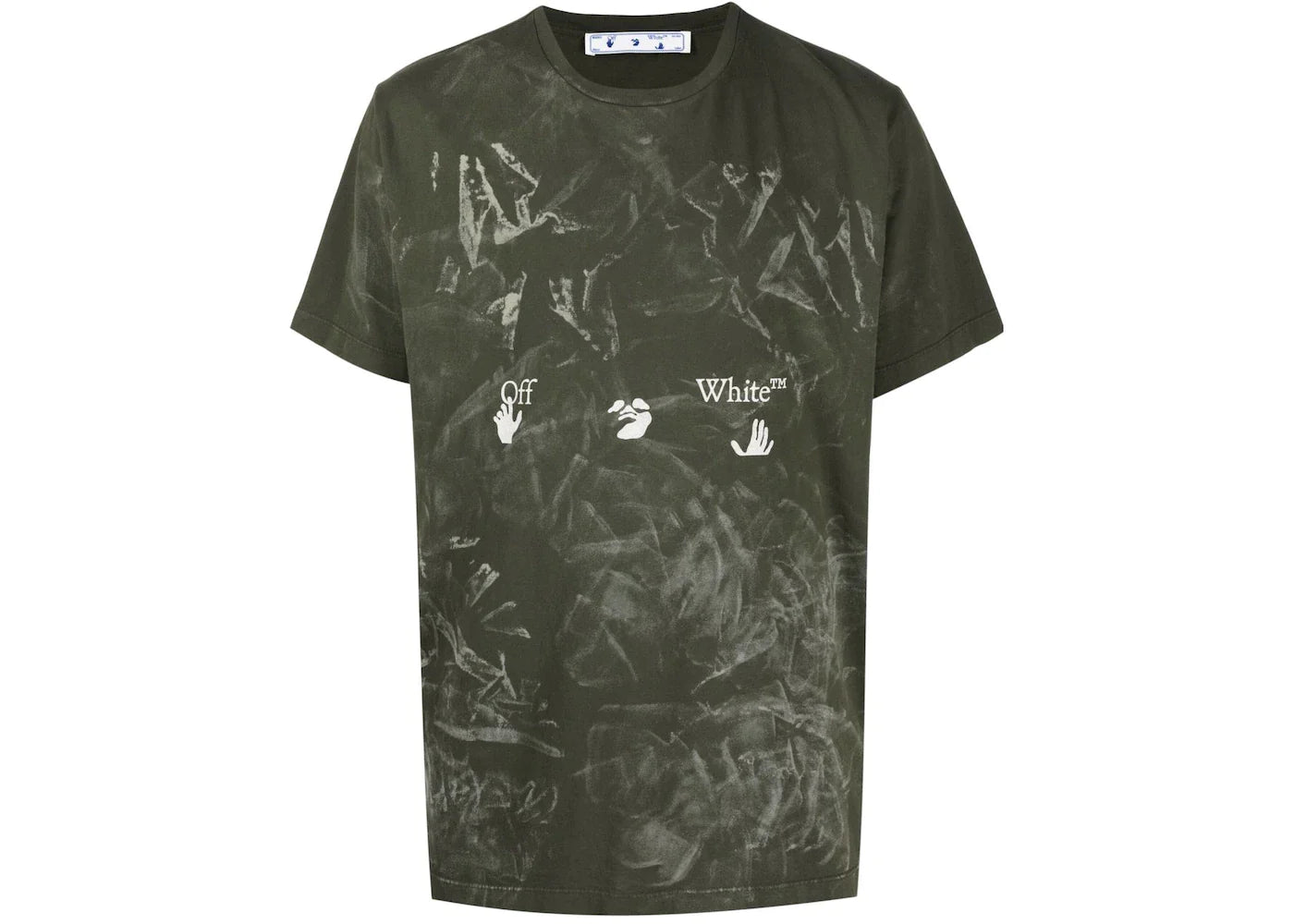 Off-White Paint Effect T-shirt Green/White