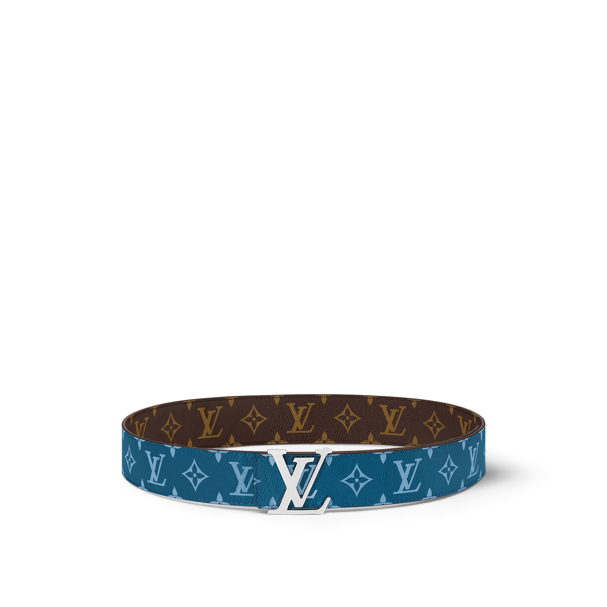 LV Initials 40mm Reversible Belt SANS LIGNE ESTHETIQUE - Bleu
