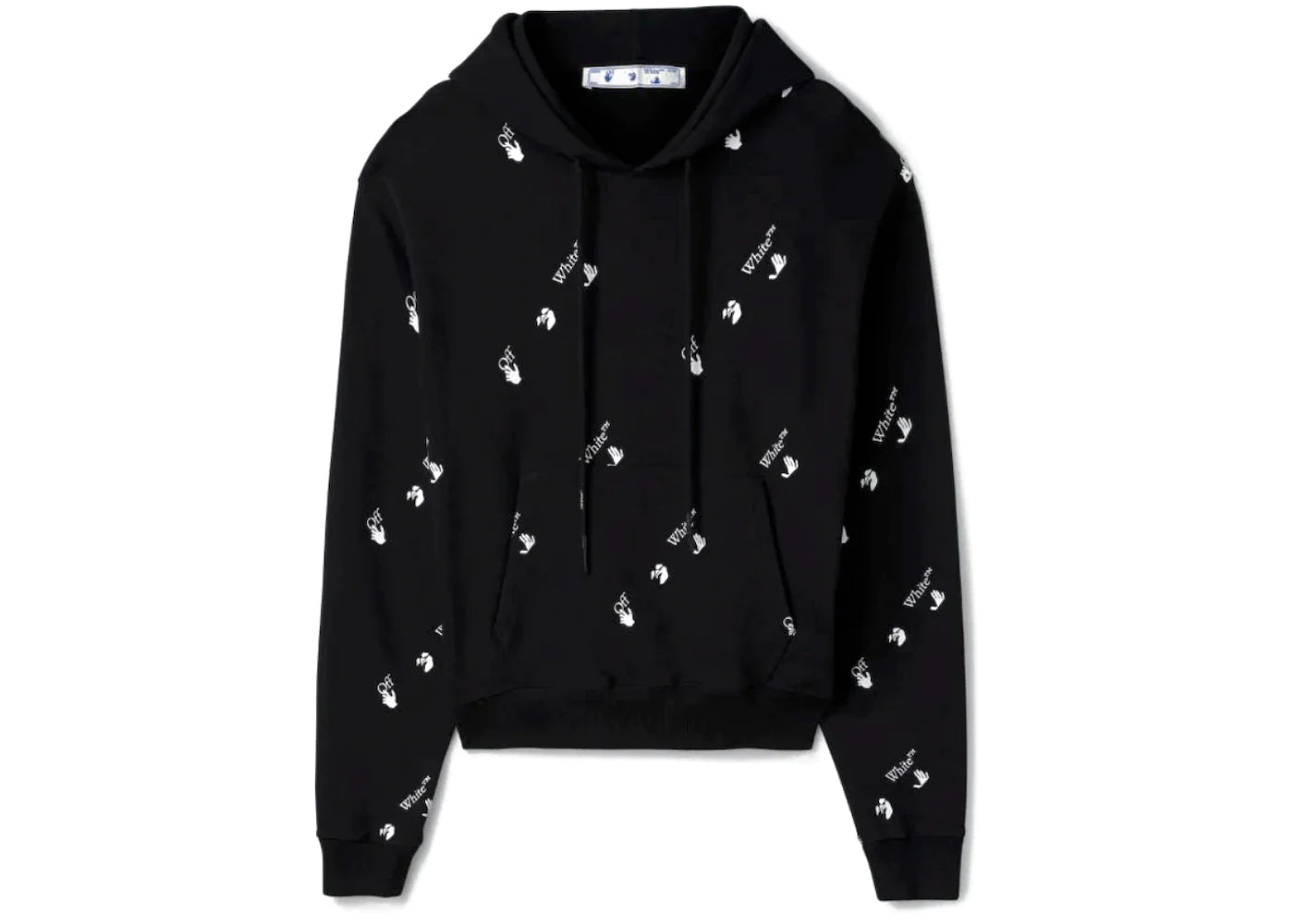 Off-White Oversized Fit Allover Logo Hoodie Black