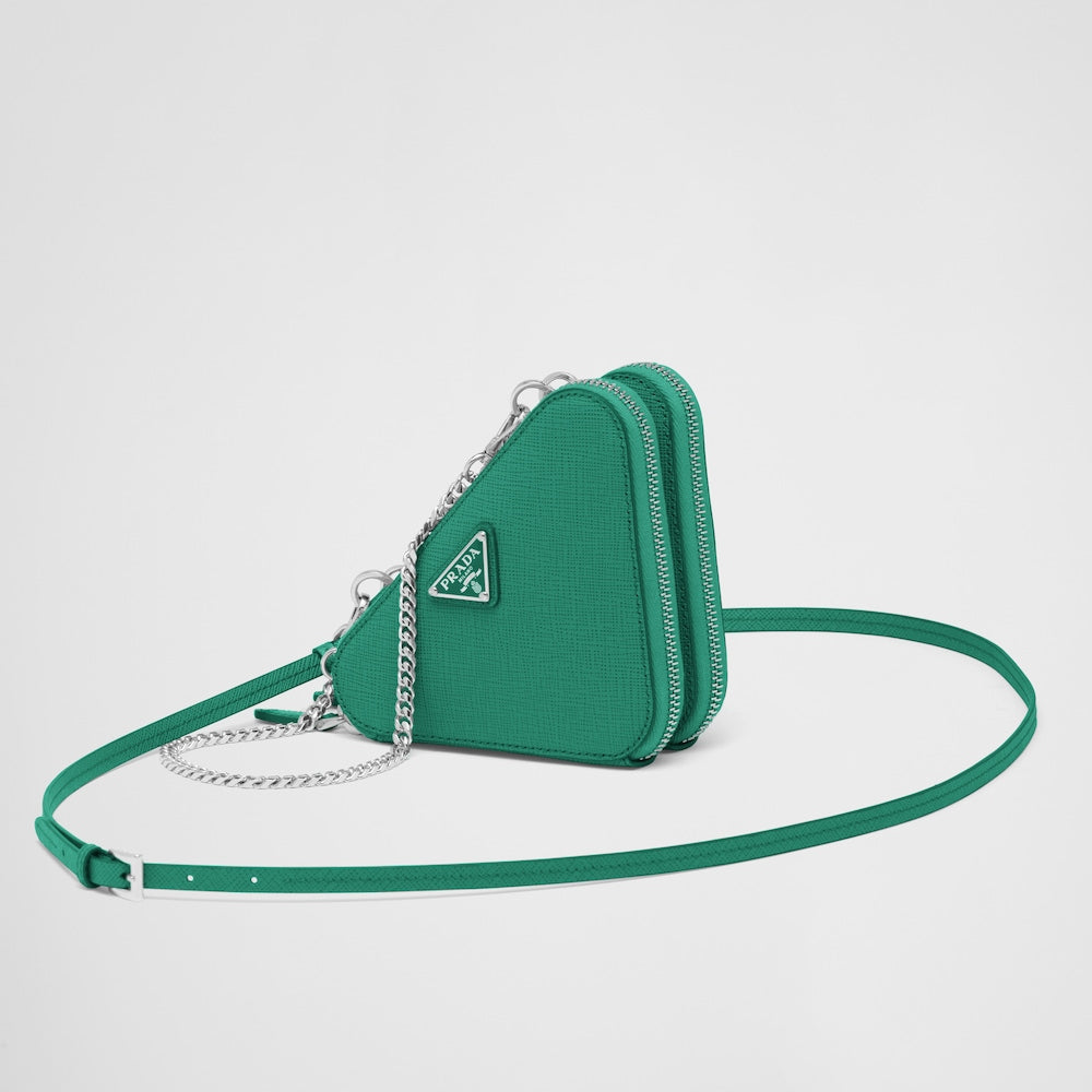 Prada Saffiano Leather Mini Pouch Mango