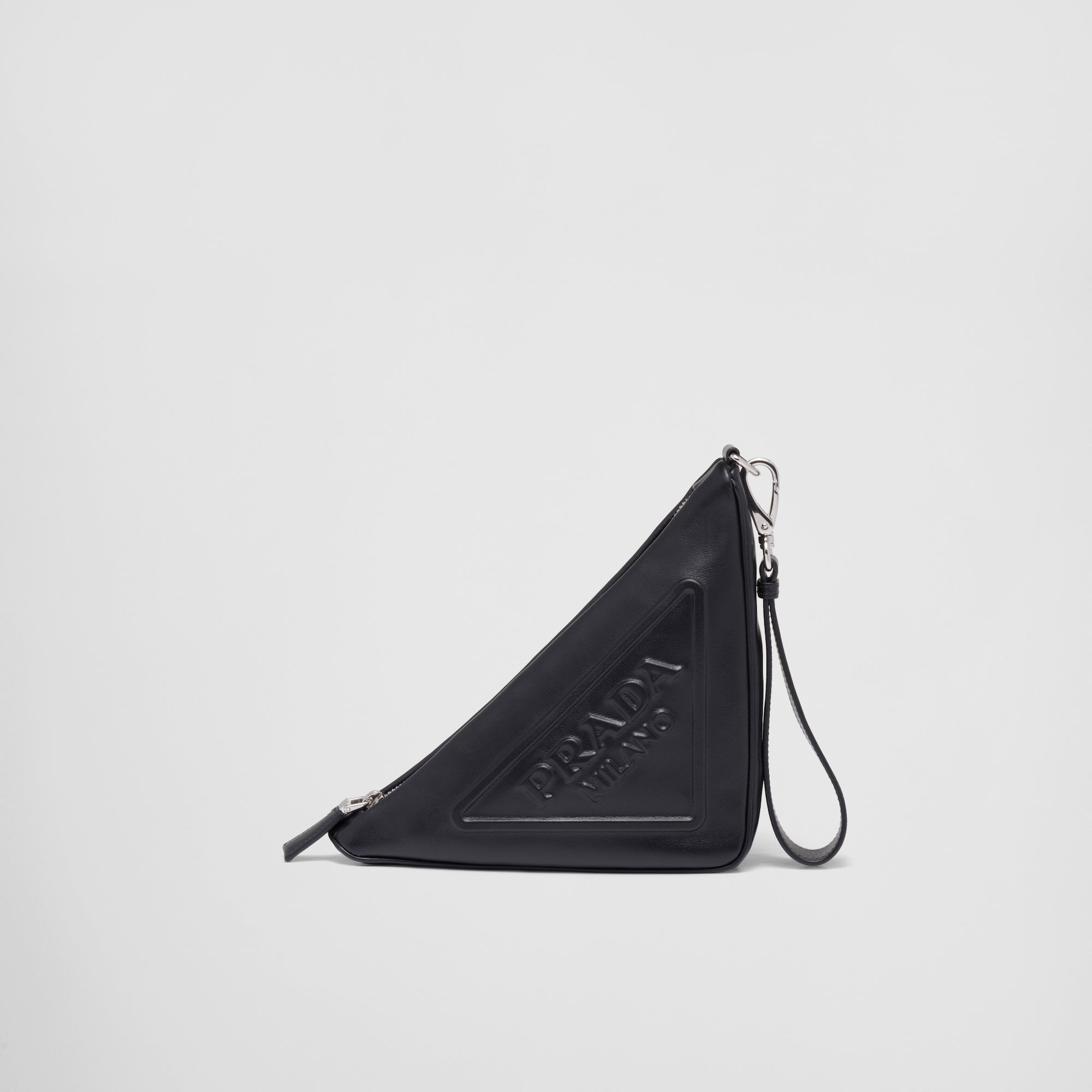 Prada Leather Prada Triangle Pouch Black