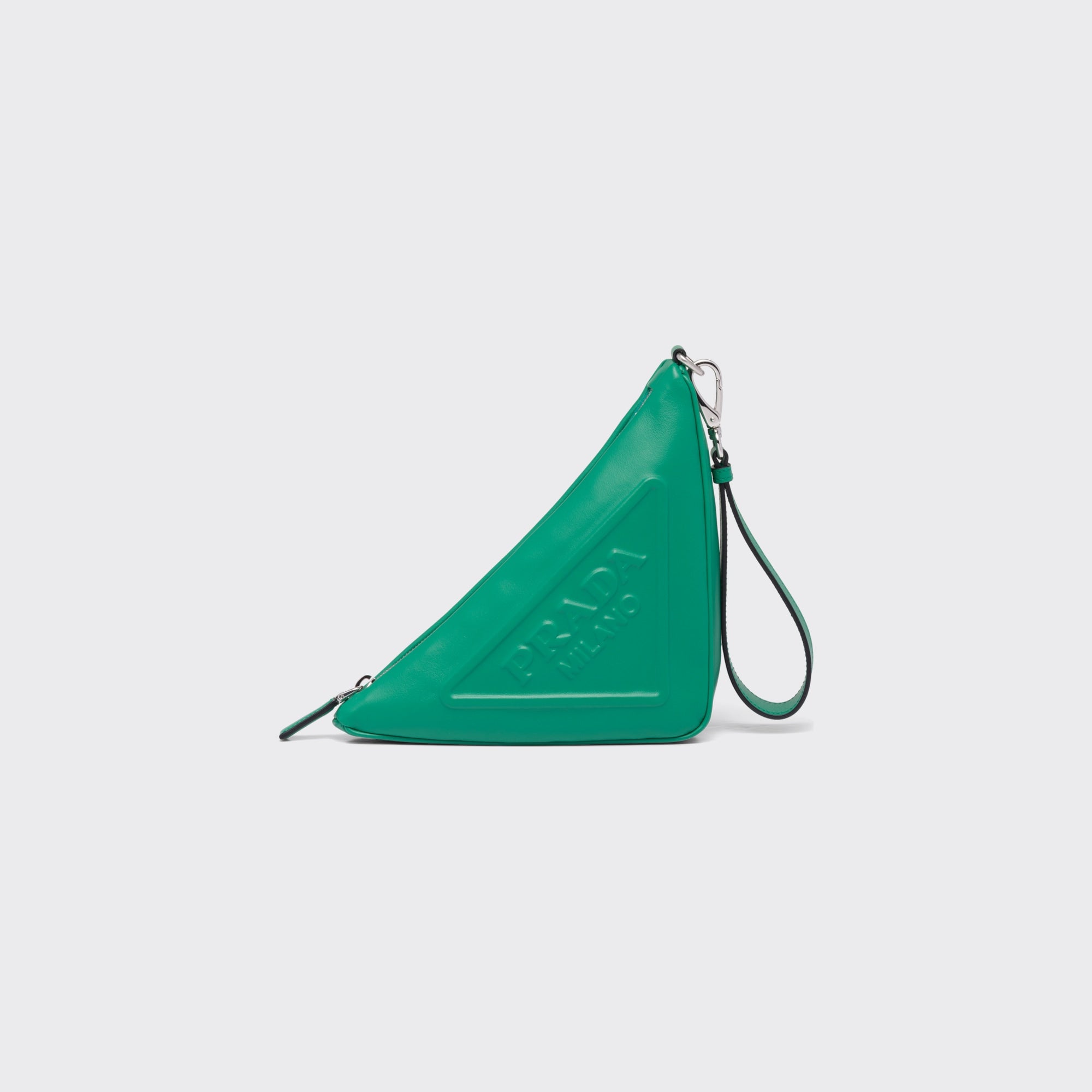 Prada Leather Prada Triangle Pouch Mango