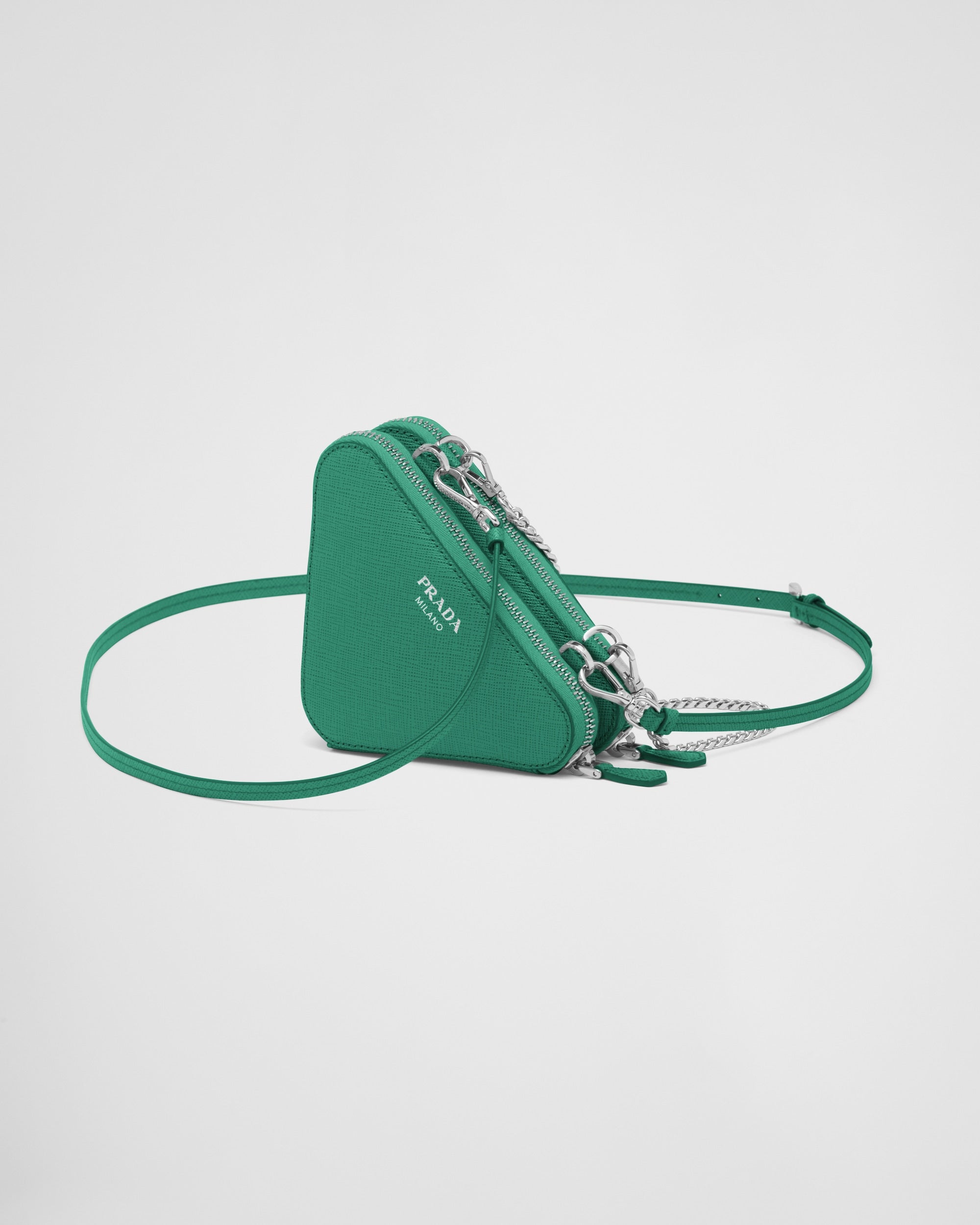 Prada Saffiano Leather Mini Pouch Mango