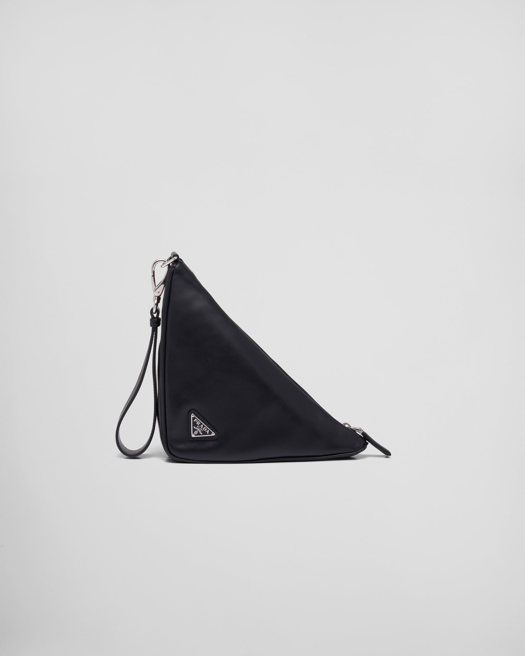 Prada Leather Prada Triangle Pouch Black