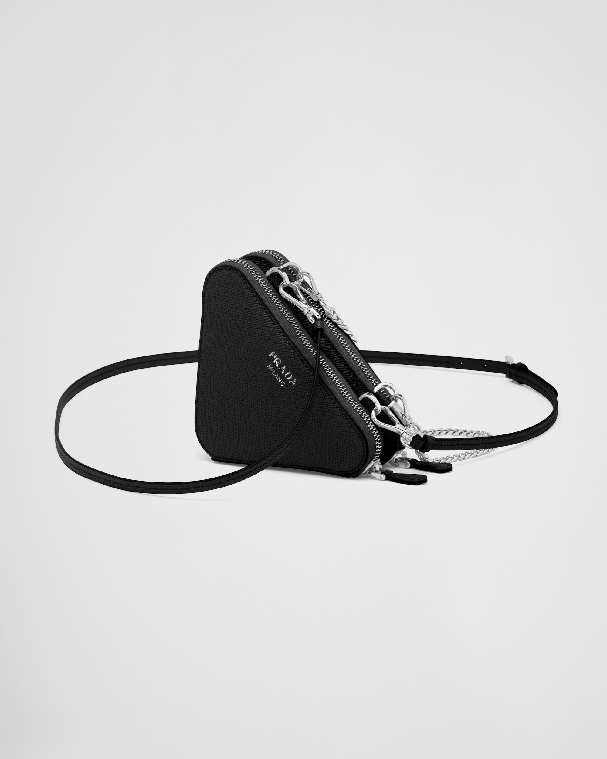 Prada Saffiano Leather Mini Pouch Black