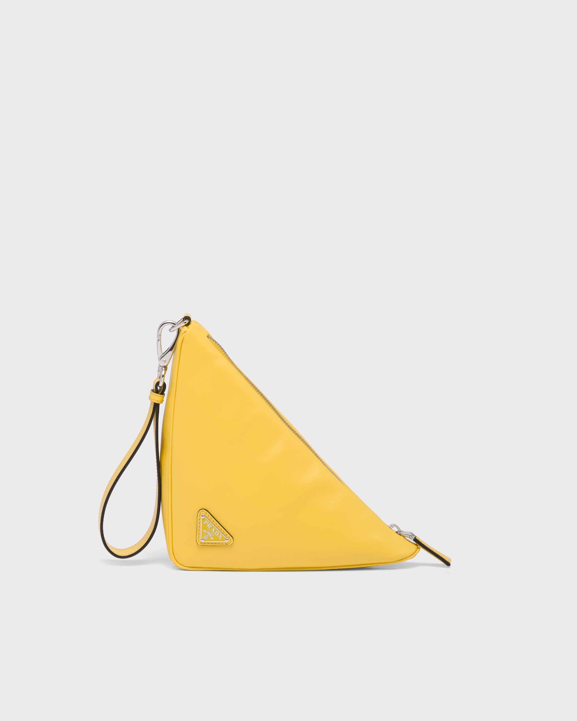 Prada Leather Prada Triangle Pouch Sunny Yellow