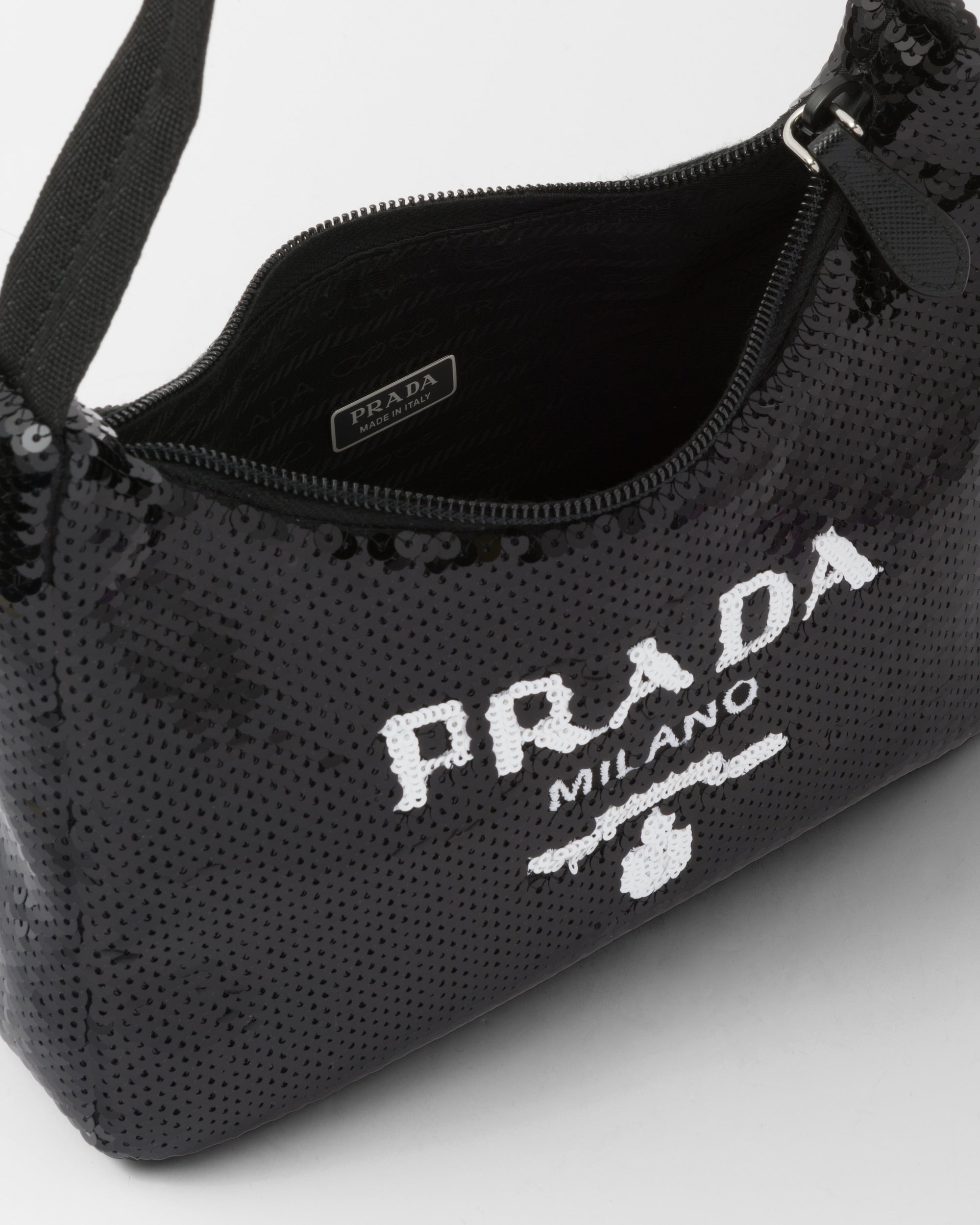 Prada Re-Edition 2000 Sequined Re-Nylon Mini-Bag Black/White