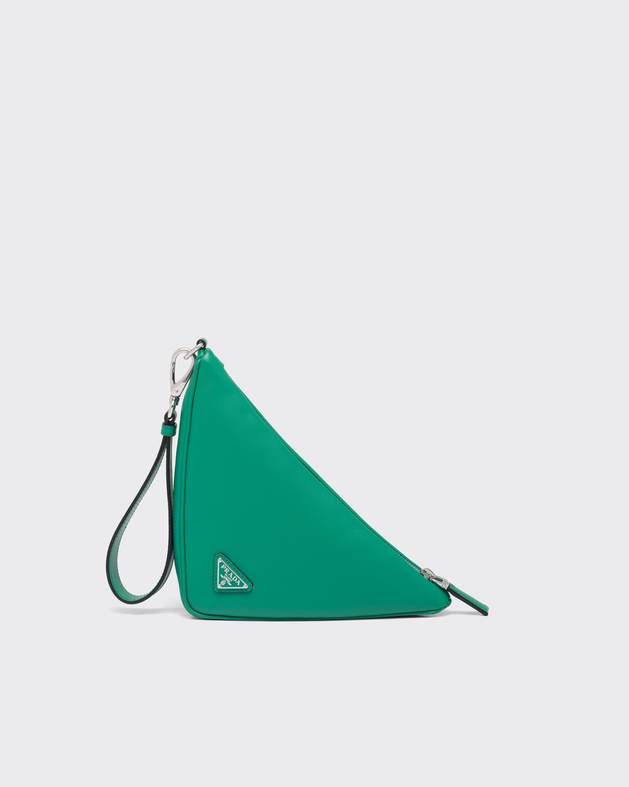 Prada Leather Prada Triangle Pouch Mango