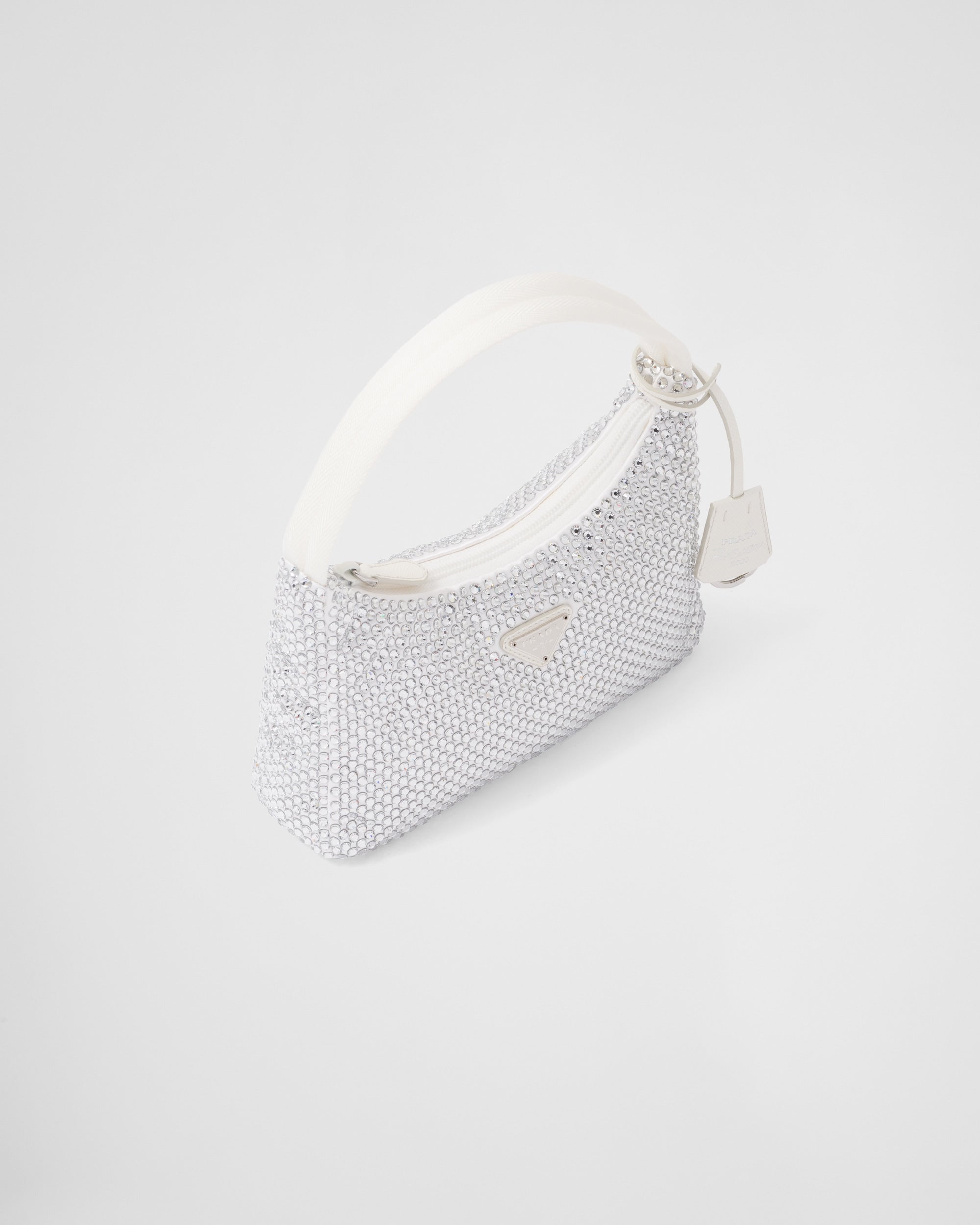Prada Satin Mini-Bag With Crystals White