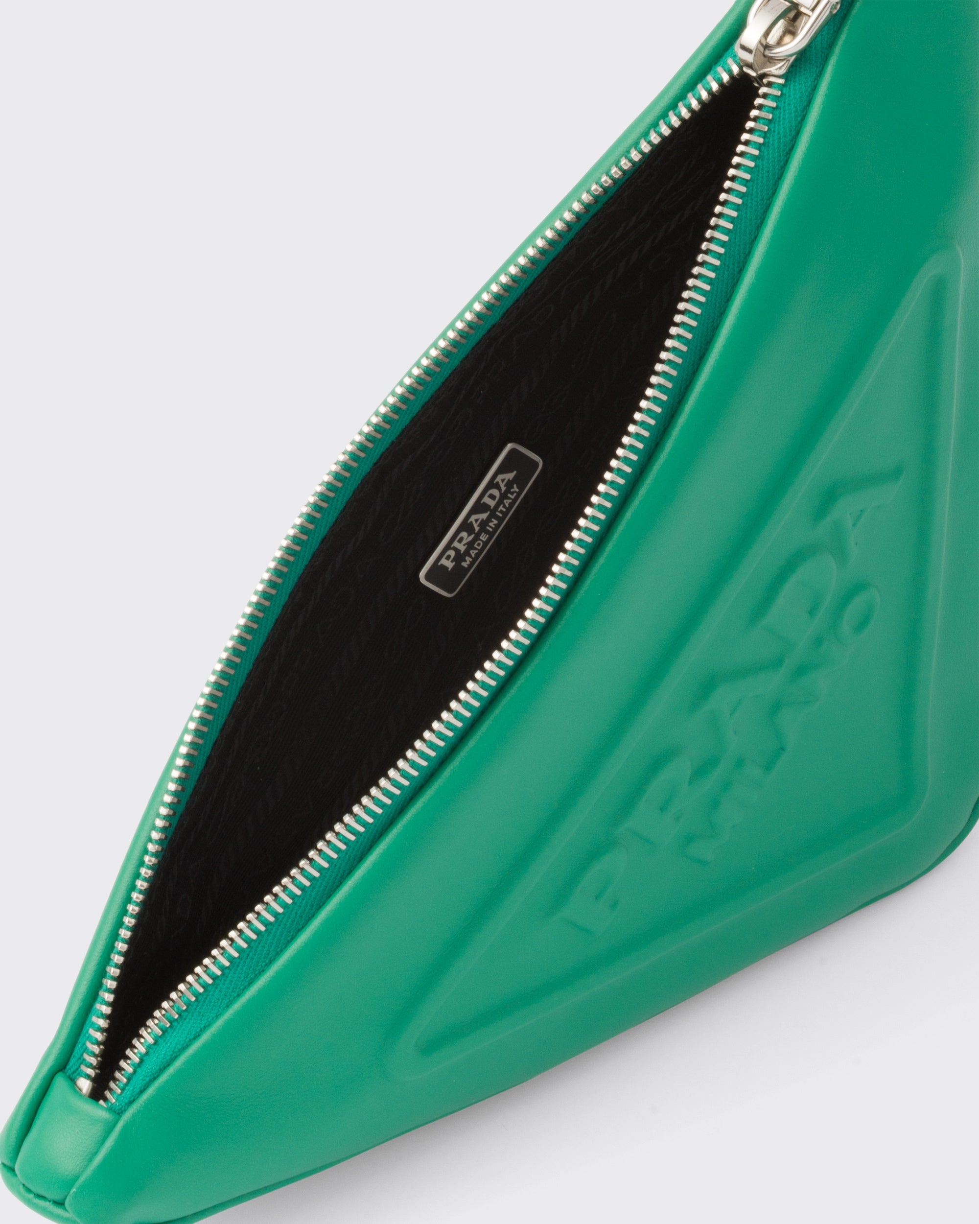 Prada Leather Prada Triangle Pouch Mango