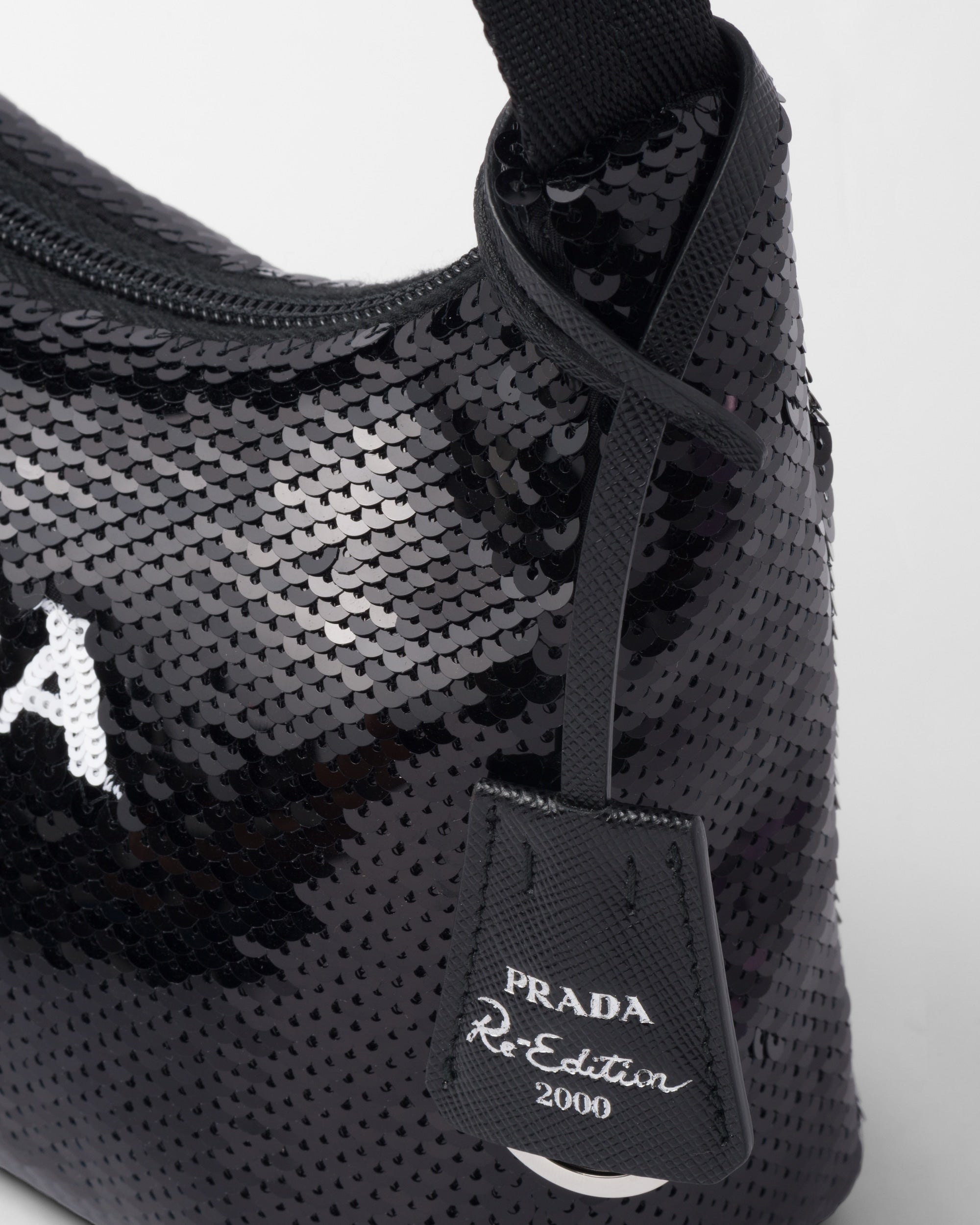Prada Re-Edition 2000 Sequined Re-Nylon Mini-Bag Black/White
