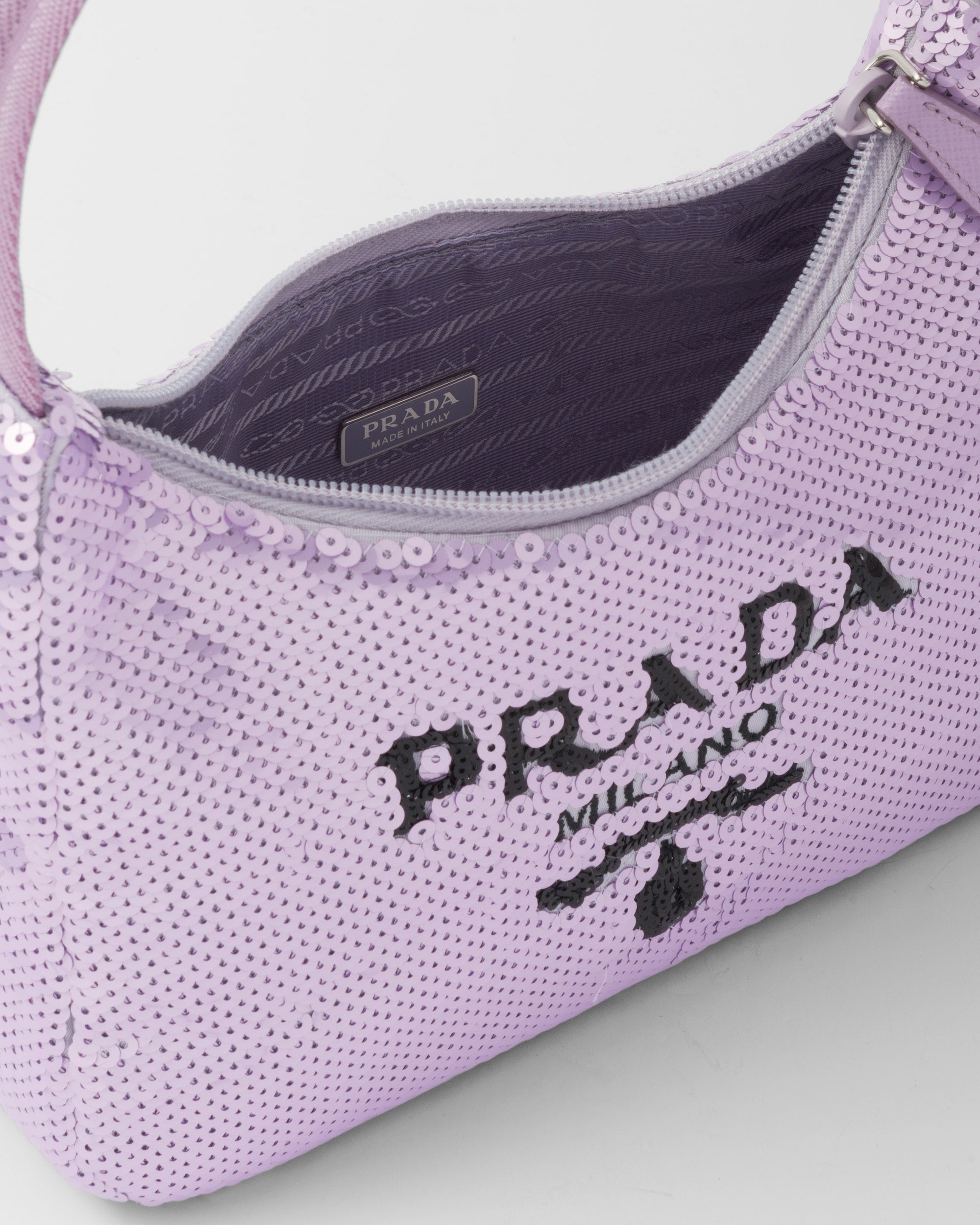 Prada Re-Edition 2000 Sequined Re-Nylon Mini-Bag Lilium/Black