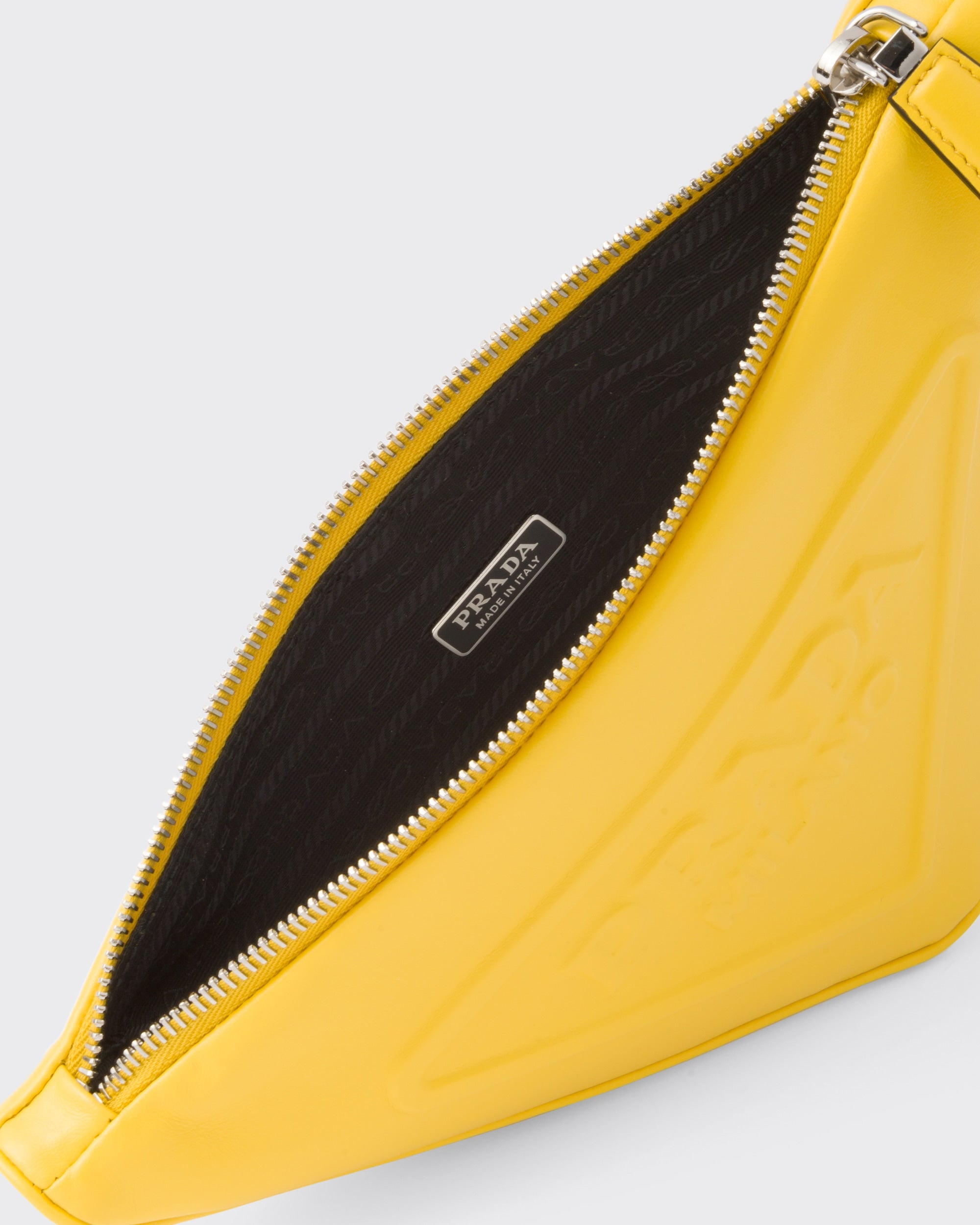 Prada Leather Prada Triangle Pouch Sunny Yellow