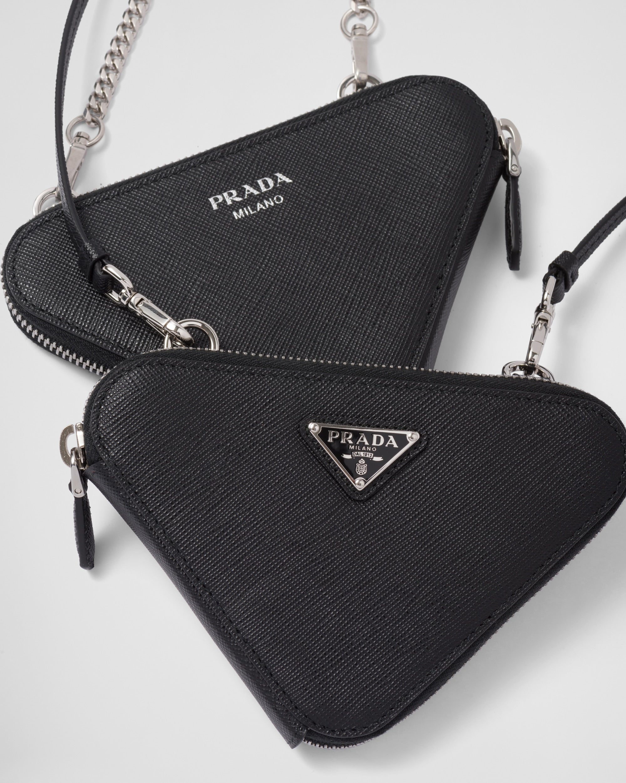 Prada Saffiano Leather Mini Pouch Black