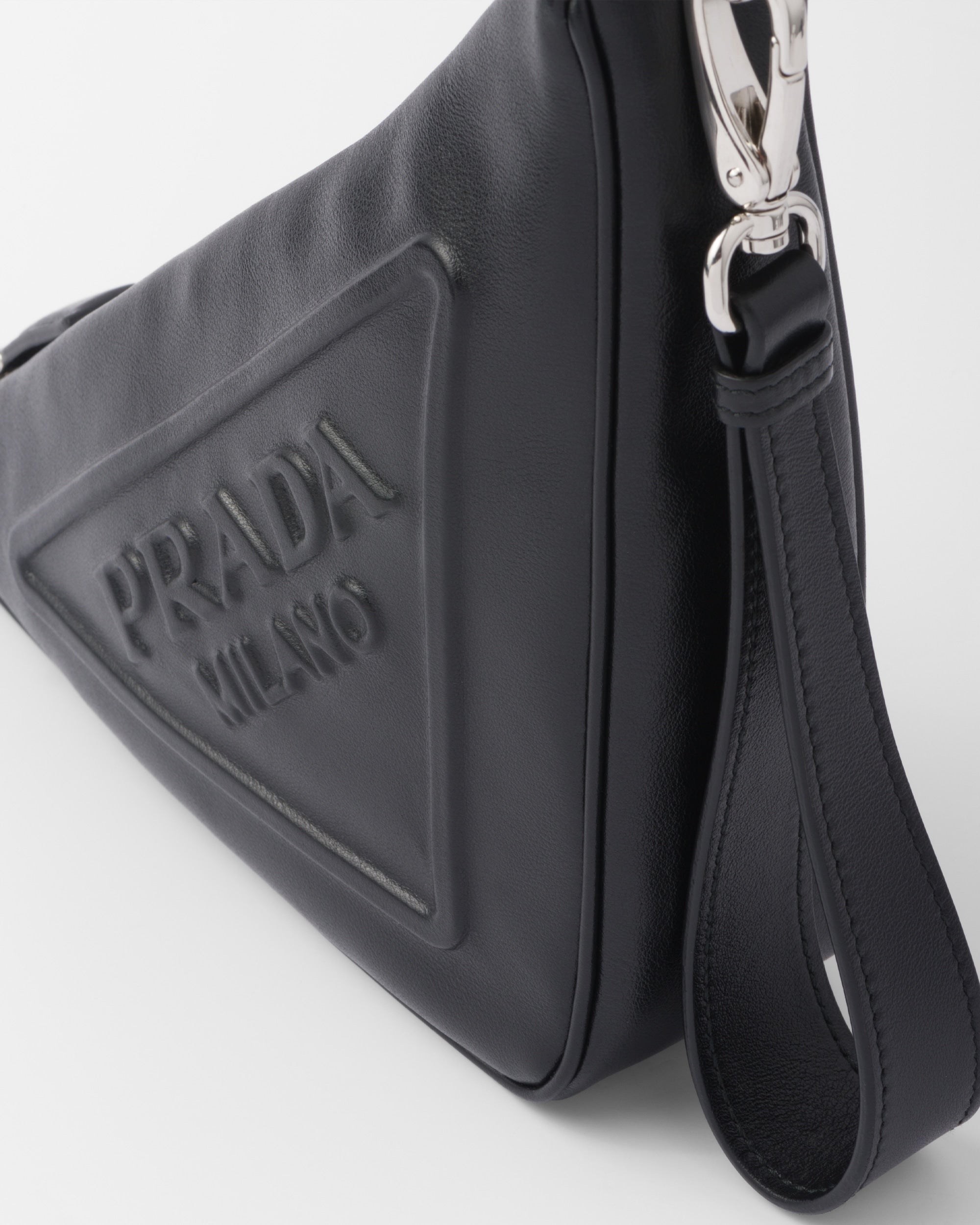 Prada Leather Prada Triangle Pouch Black