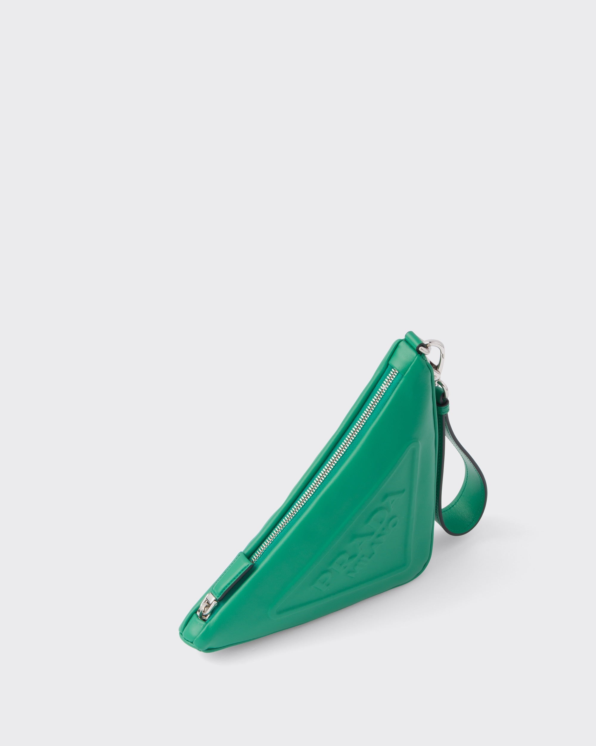 Prada Leather Prada Triangle Pouch Mango