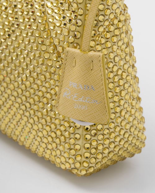 Prada Satin Mini-Bag With Crystals Pineapple Yellow