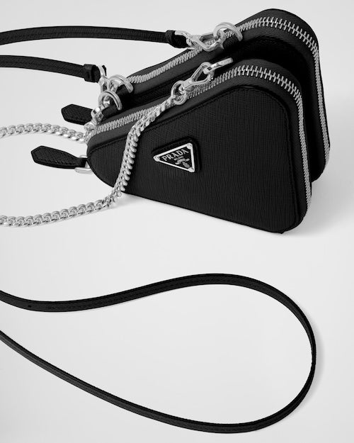 Prada Saffiano Leather Mini Pouch Black