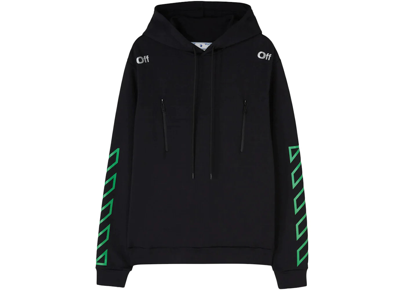 Off-White Diag Outl Pocket Hoodie Black/Green