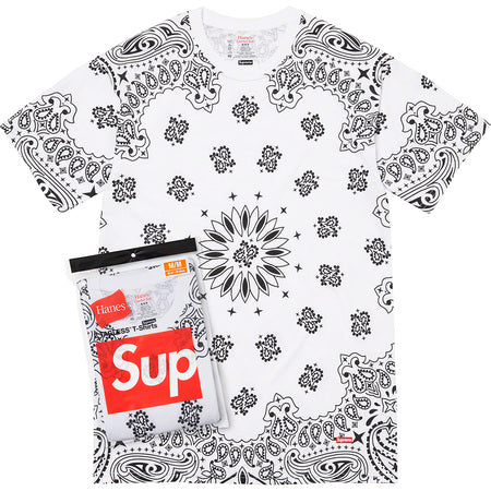 Supreme Bandana Tagless Tees White