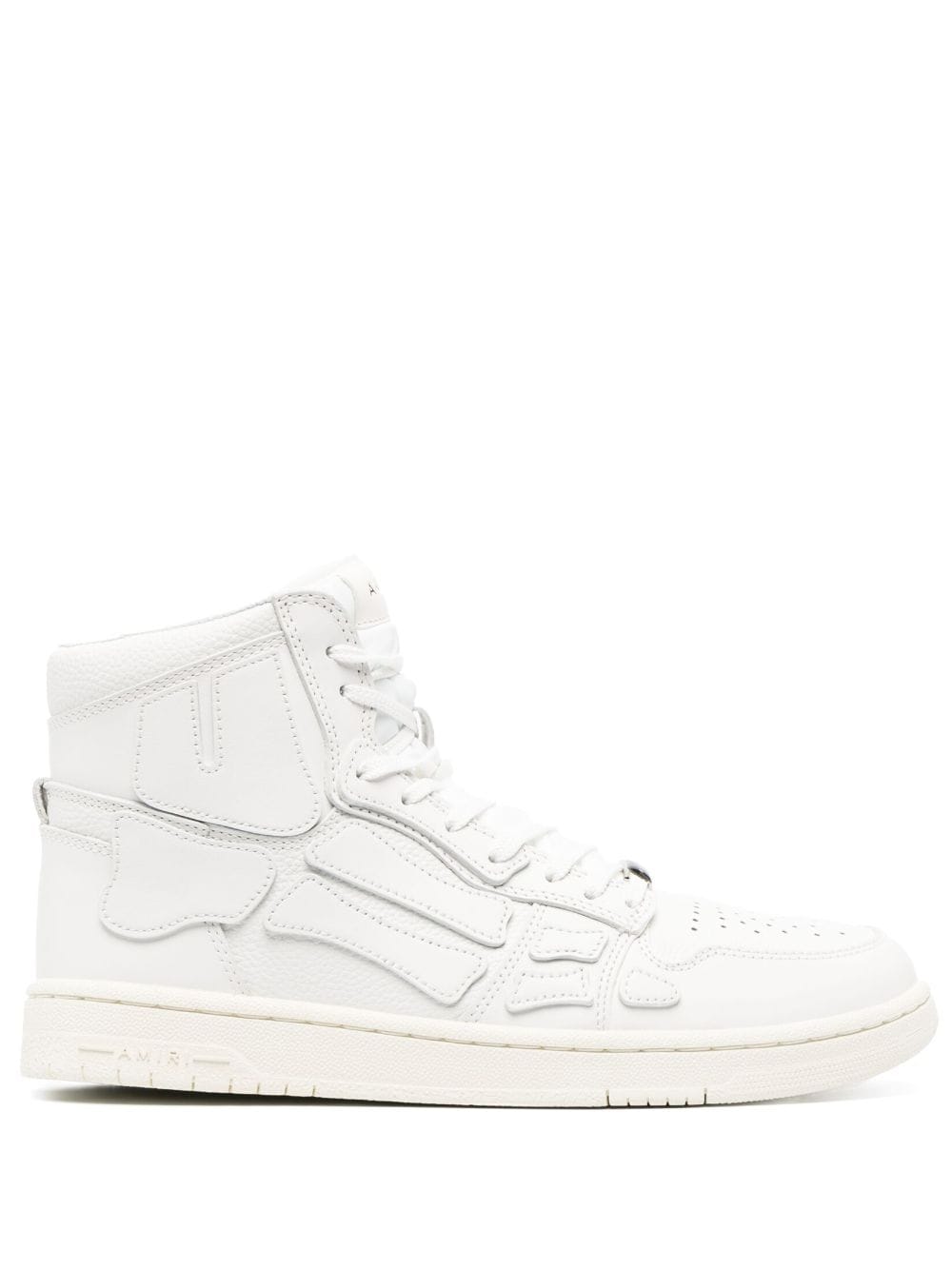 Skel appliqué leather high-top sneakers