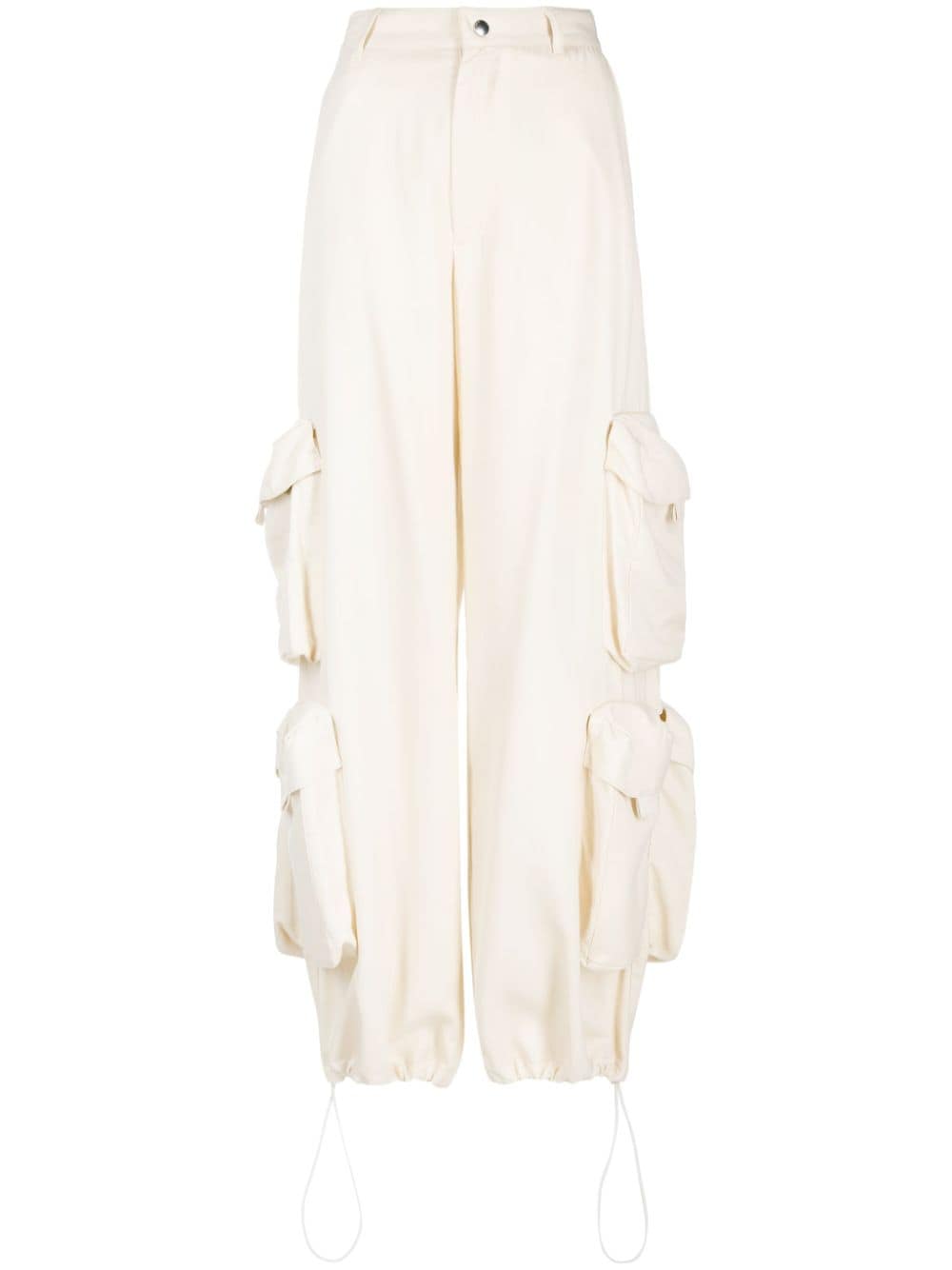Wide-leg cargo-pockets trousers