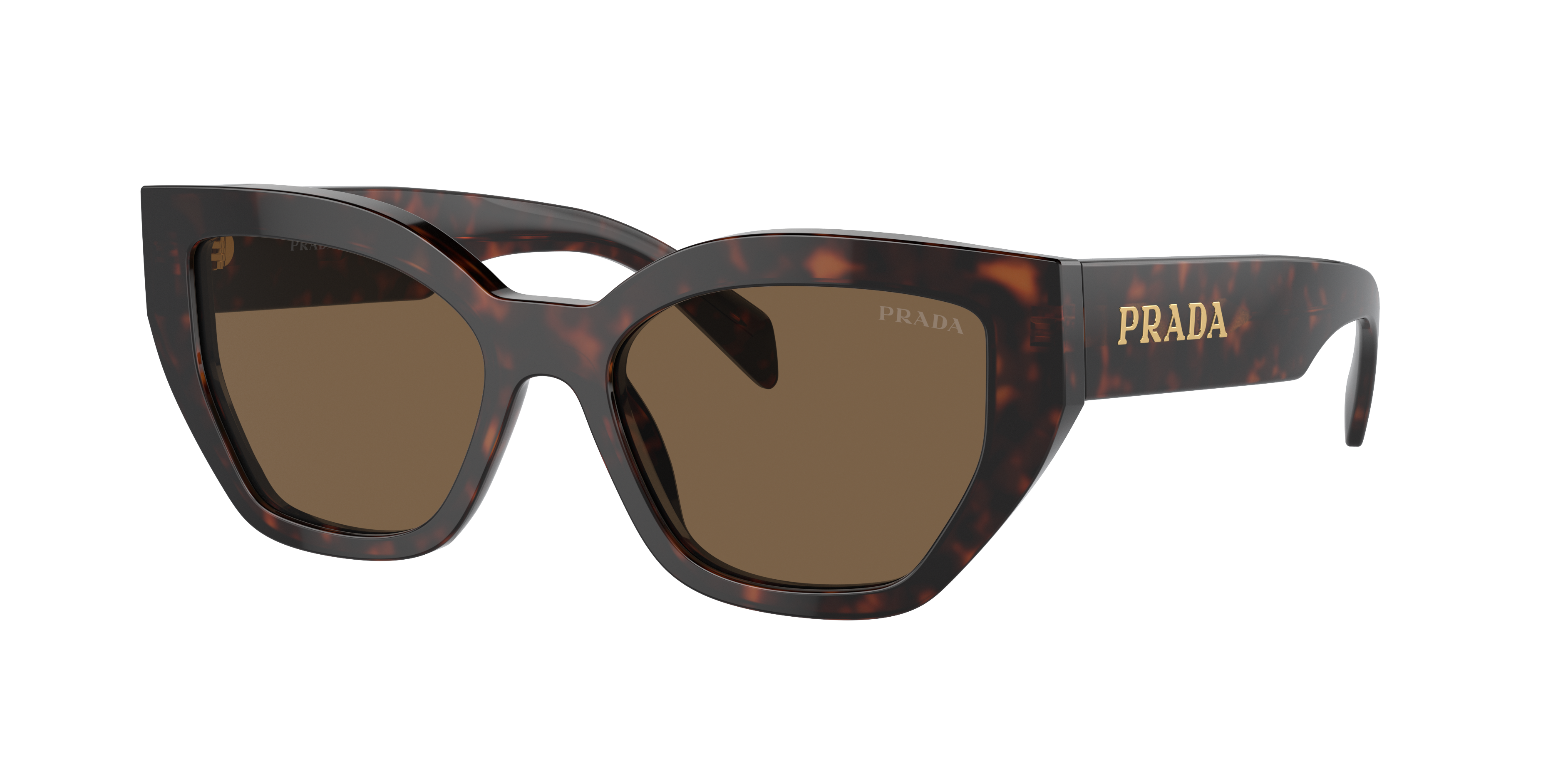 PRADA PR A09S Briar Tortoise - Women Luxury Sunglasses, Dark Brown Polarized Lens