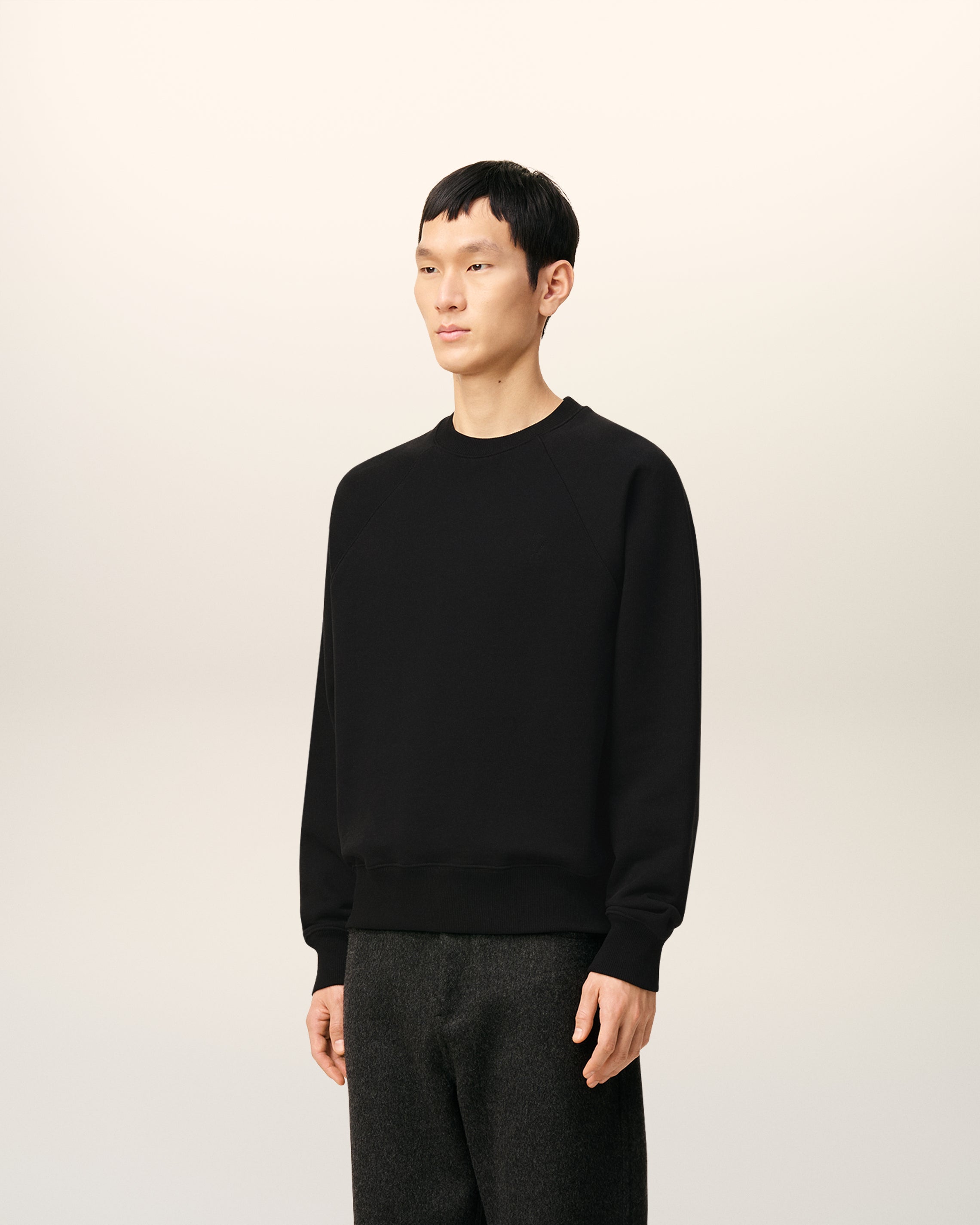 Black Cotton Ami De Coeur Sweatshirt BLACK