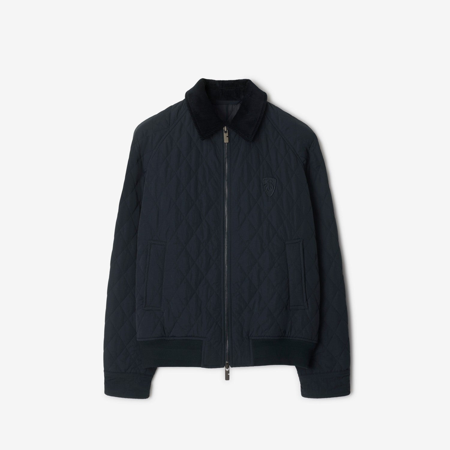 Quilted Nylon Jacket - Navy/charcoal melange