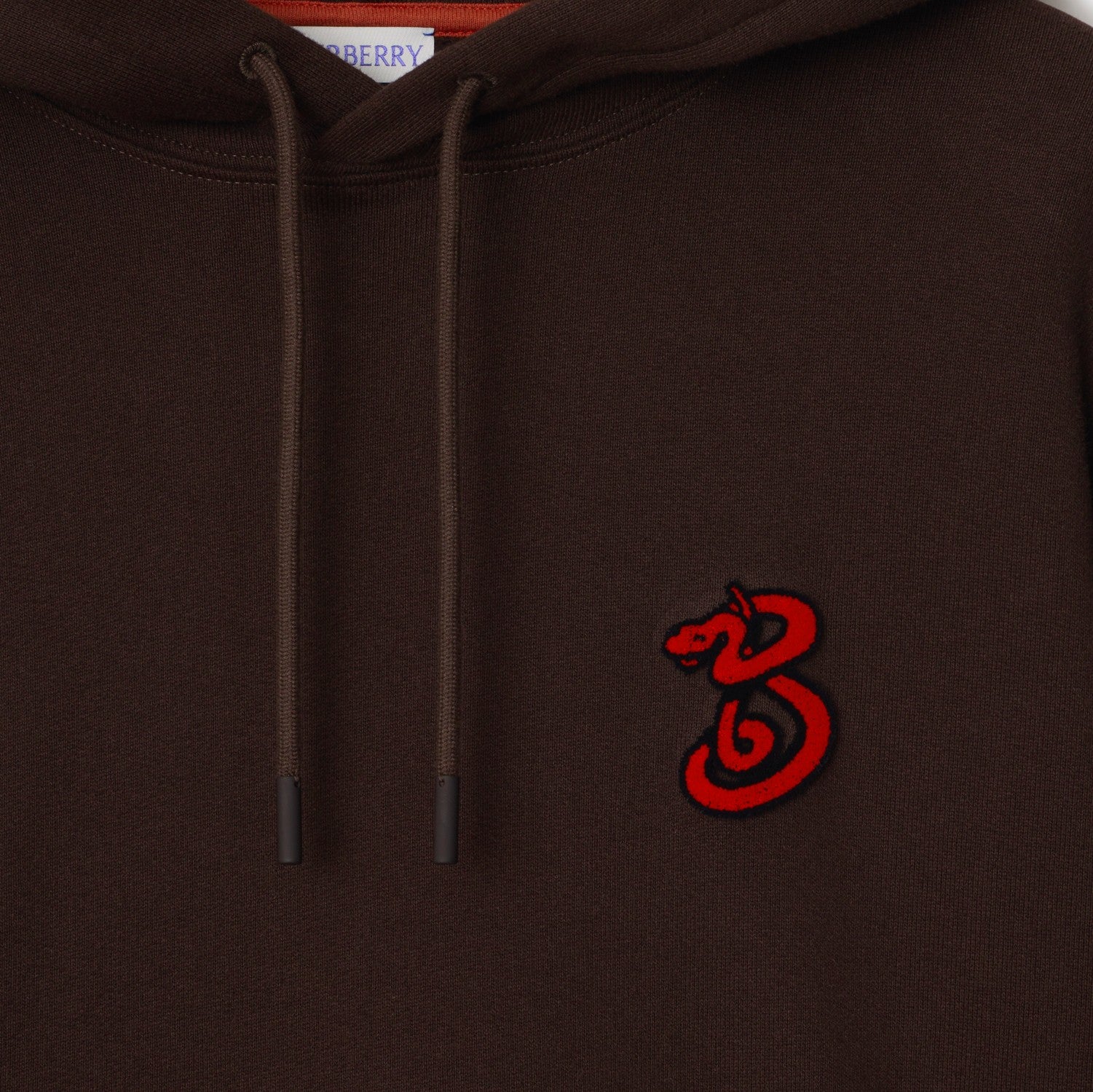 B Snake Cotton Hoodie - Peat