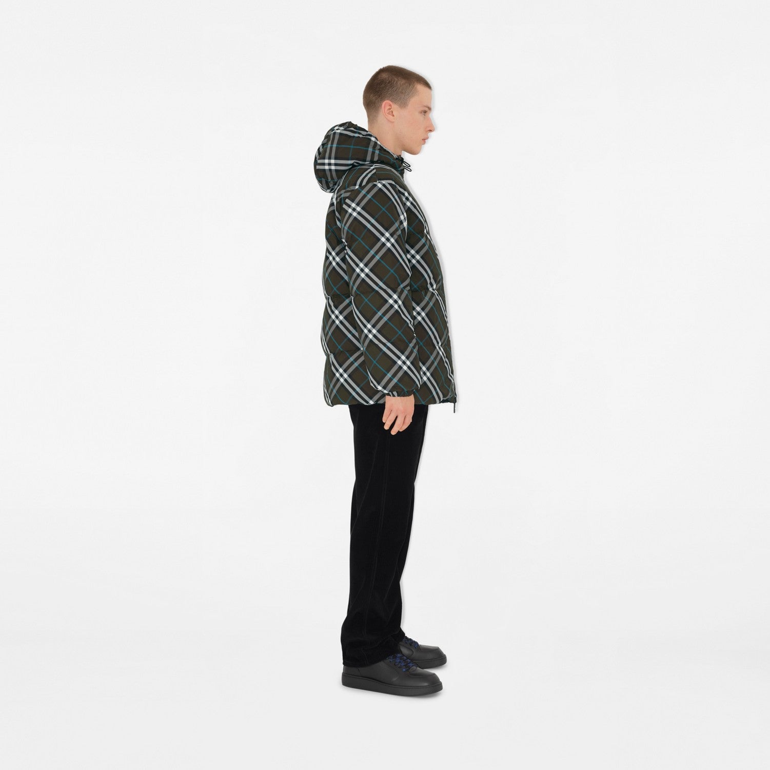 Reversible Check Nylon Puffer Jacket - Snug