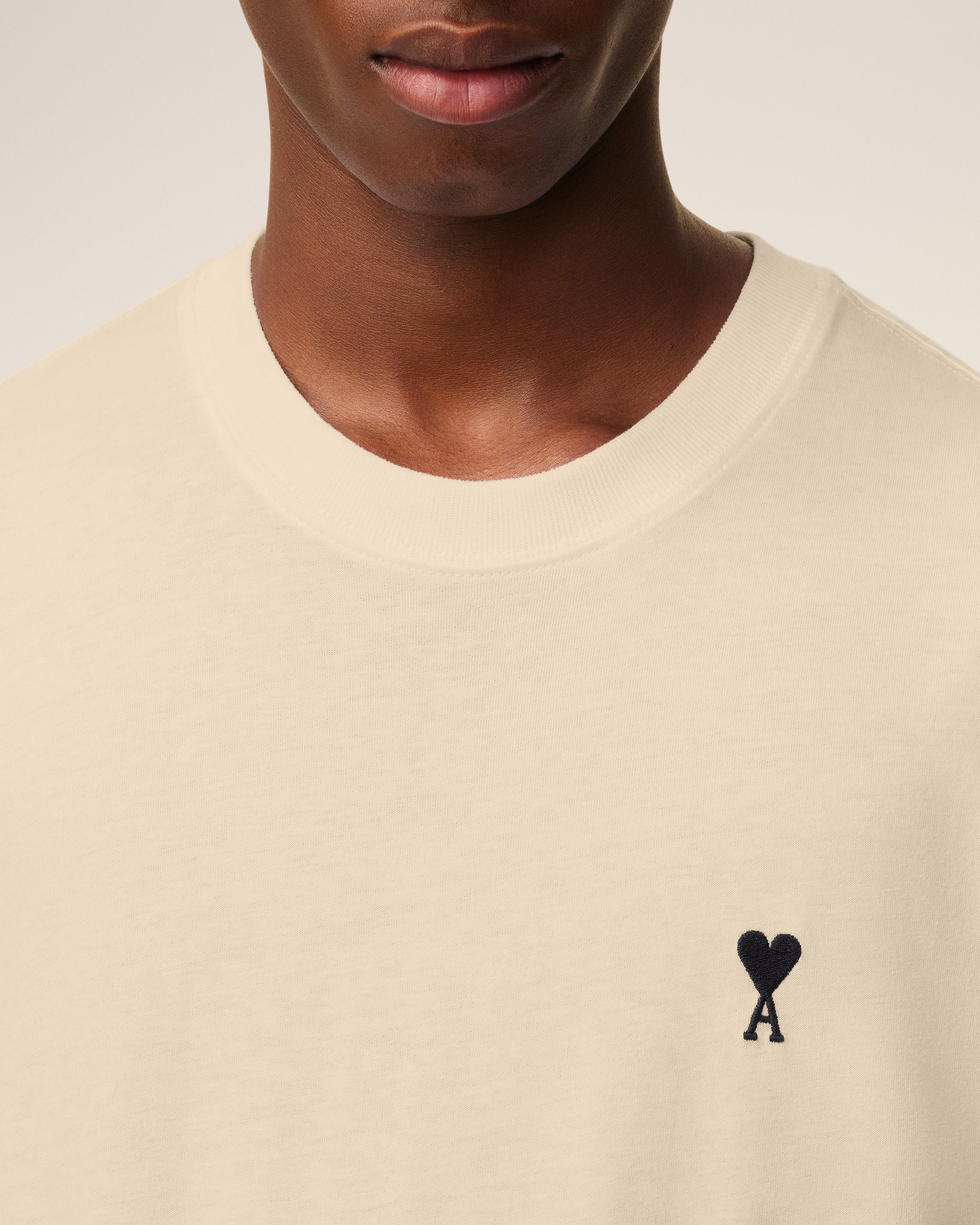 Beige Cotton Ami De Coeur T-shirt WHITE COFFEE