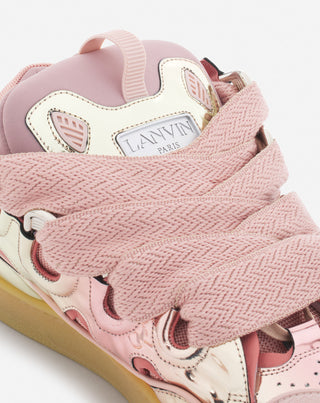 CURB SNEAKERS IN METALLIC LEATHER - DUSTY ROSE