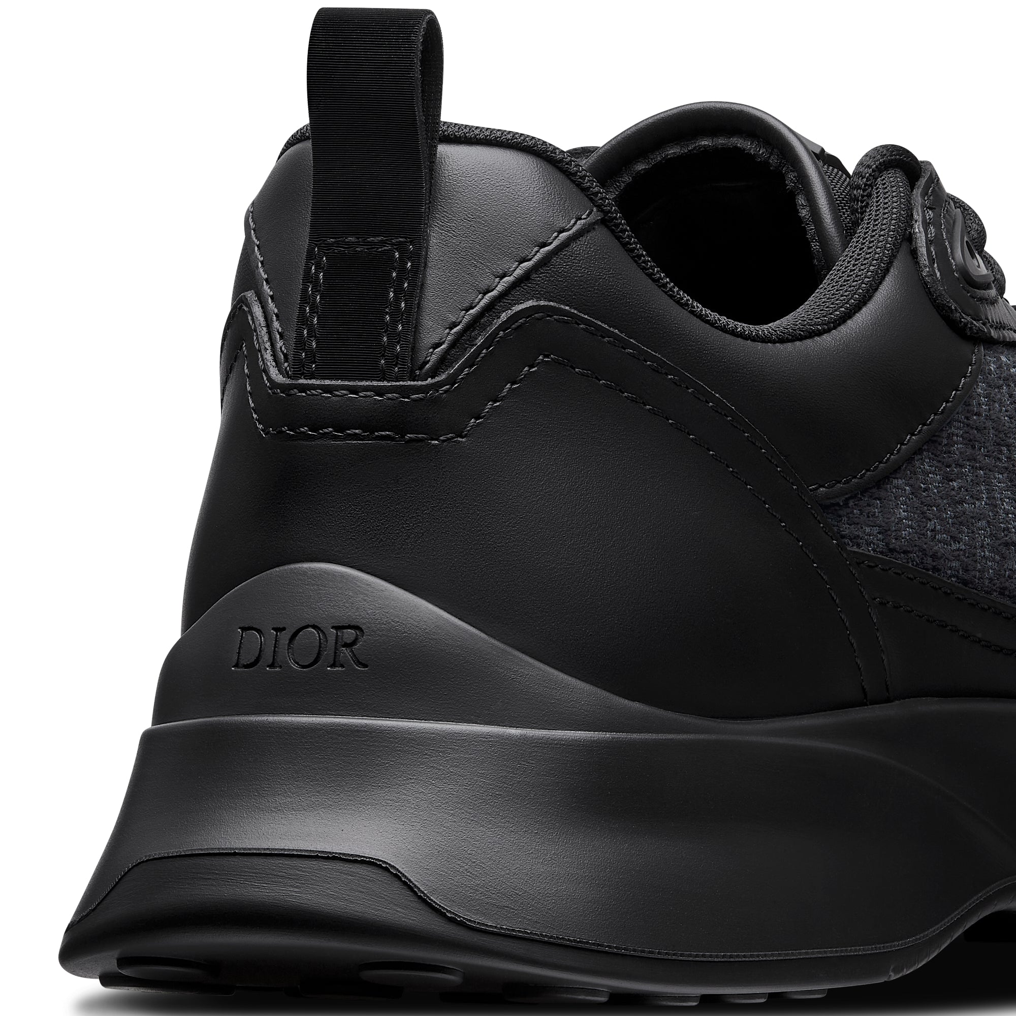 B25 Runner Sneaker - Black Smooth Calfskin and Dior Oblique Jacquard