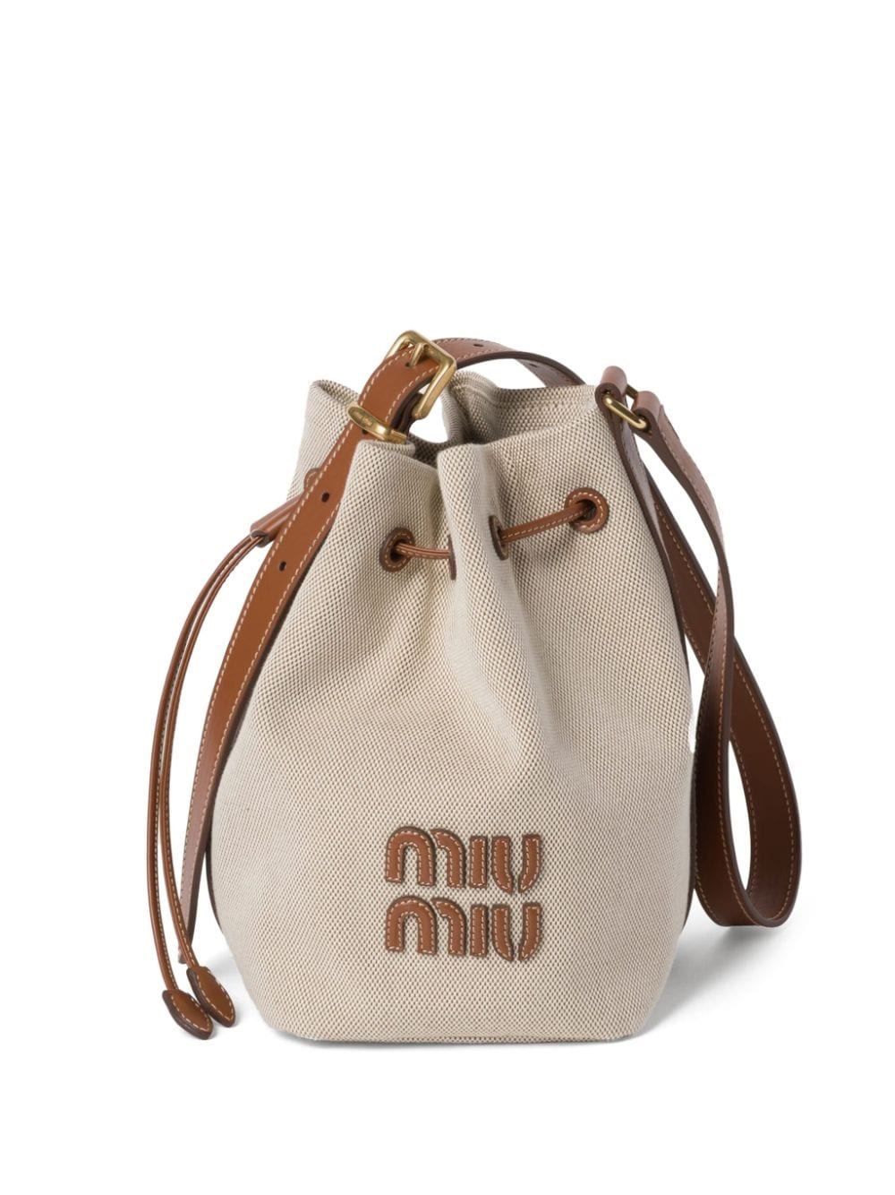 Miu Miu logo-appliquéd Canvas Bucket Bag