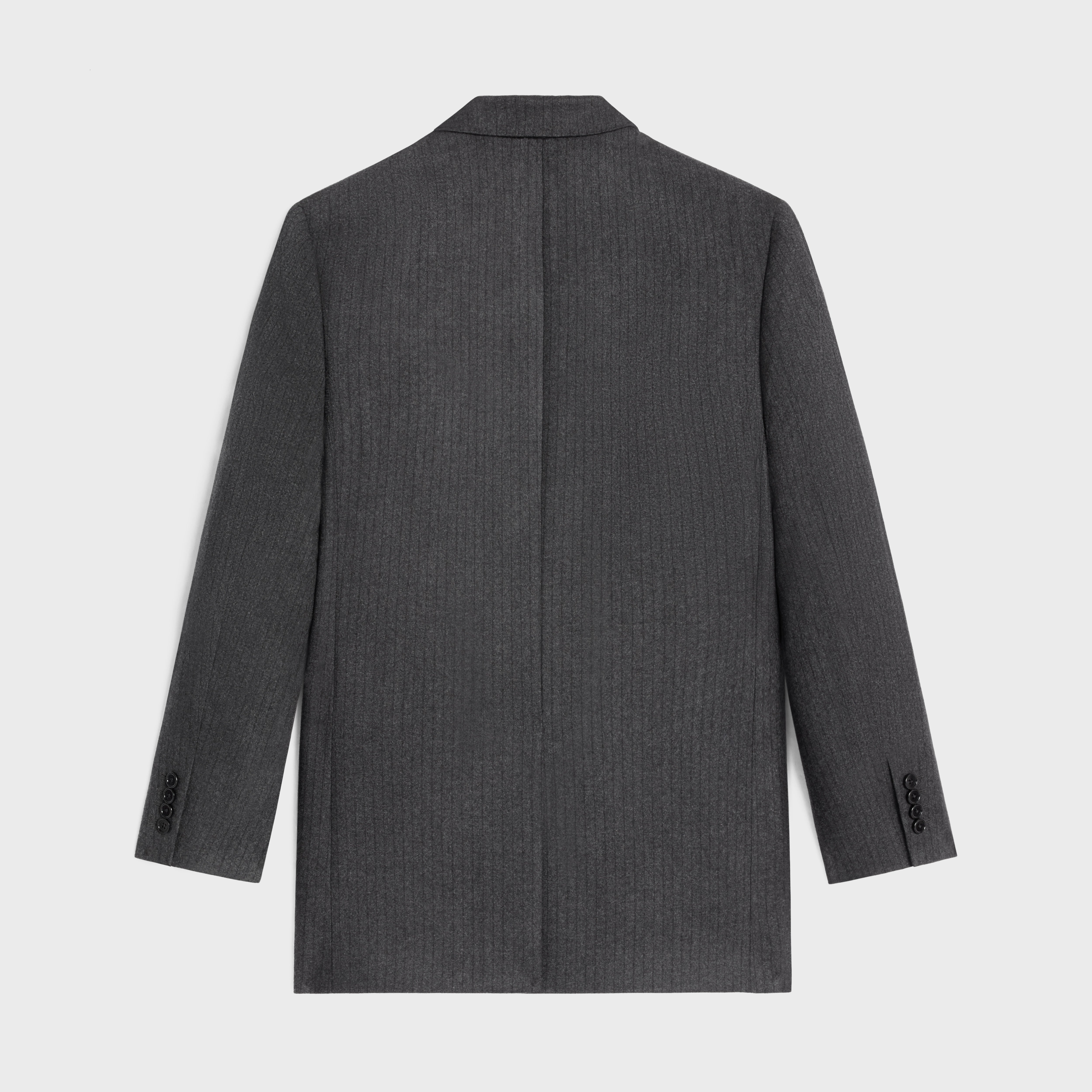 JUDE JACKET IN WOOL AND CASHMERE FLANNEL - ANTHRACITE/NOIR