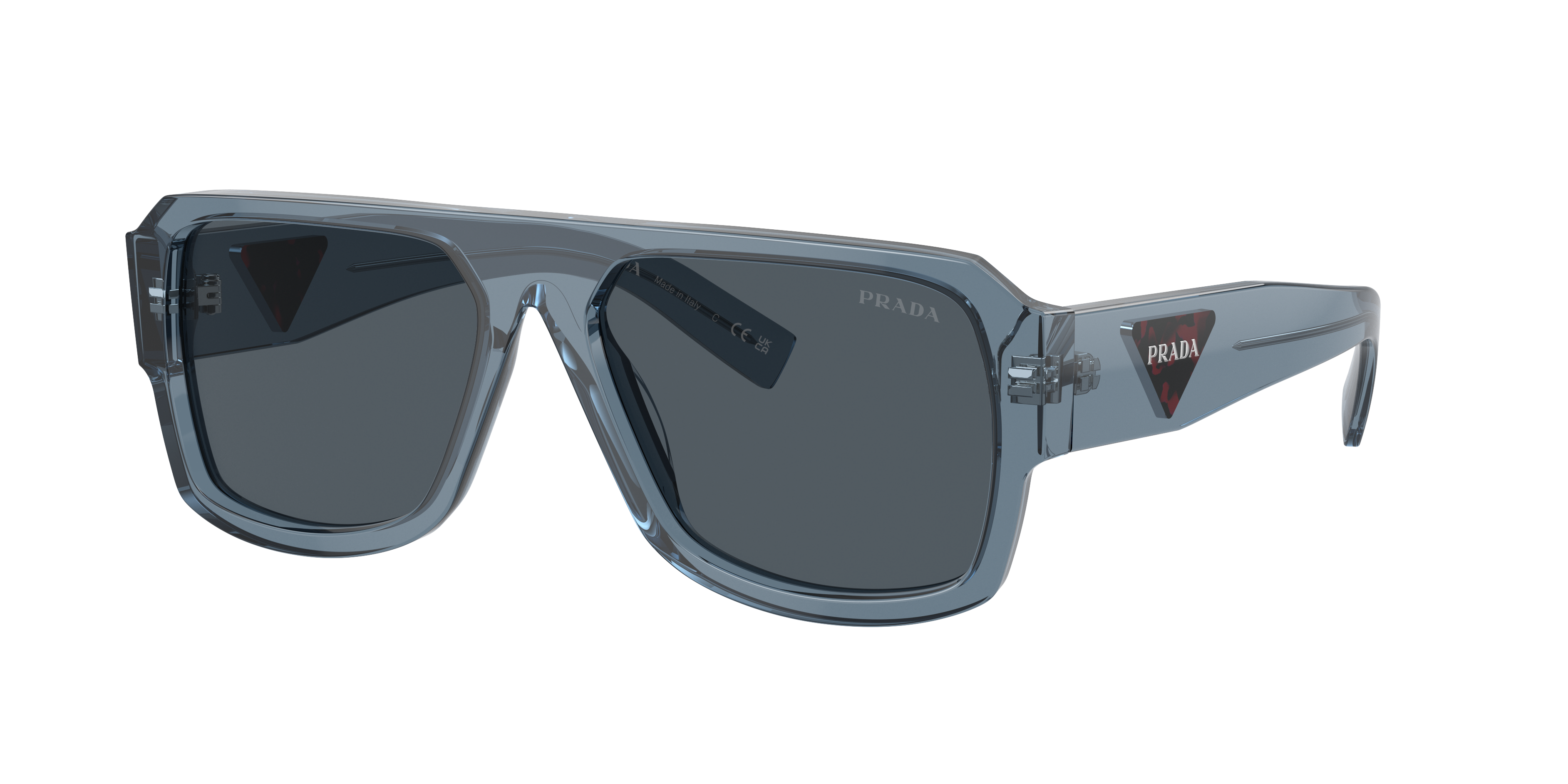 PRADA PR 22YS Transparent Grey - Men Luxury Sunglasses, Dark Grey Lens