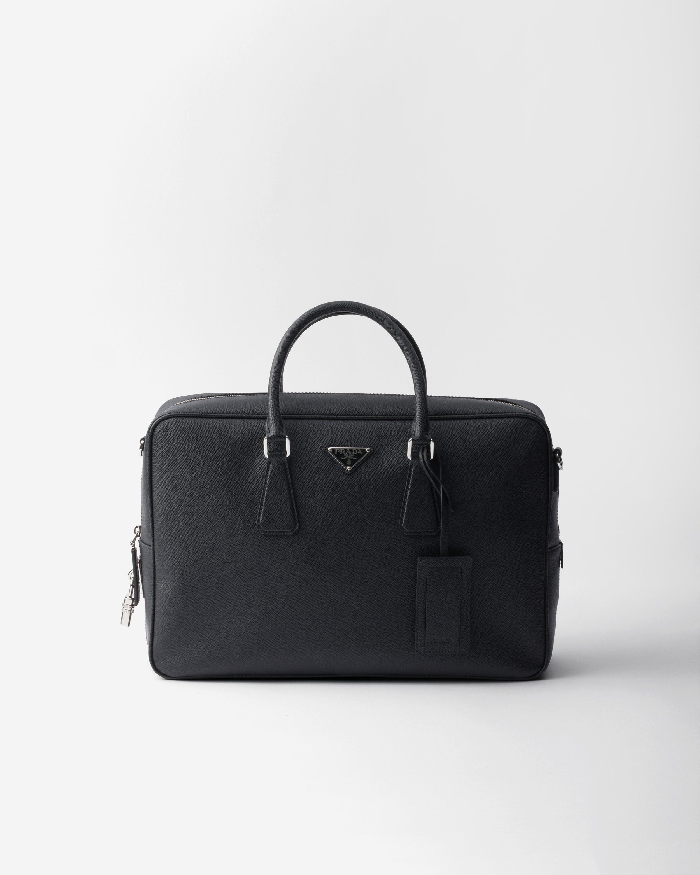 Saffiano leather work bag Black