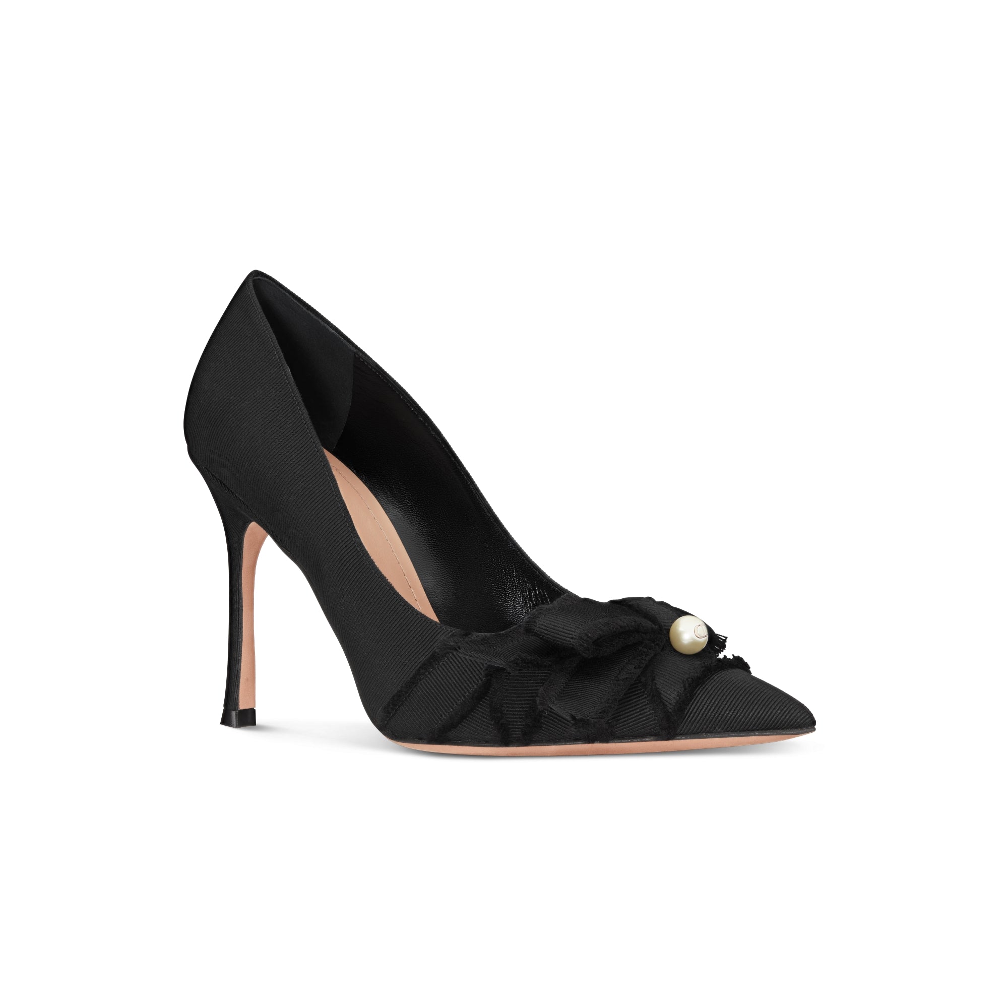 Adiorable Pump - Black Fringed Grosgrain