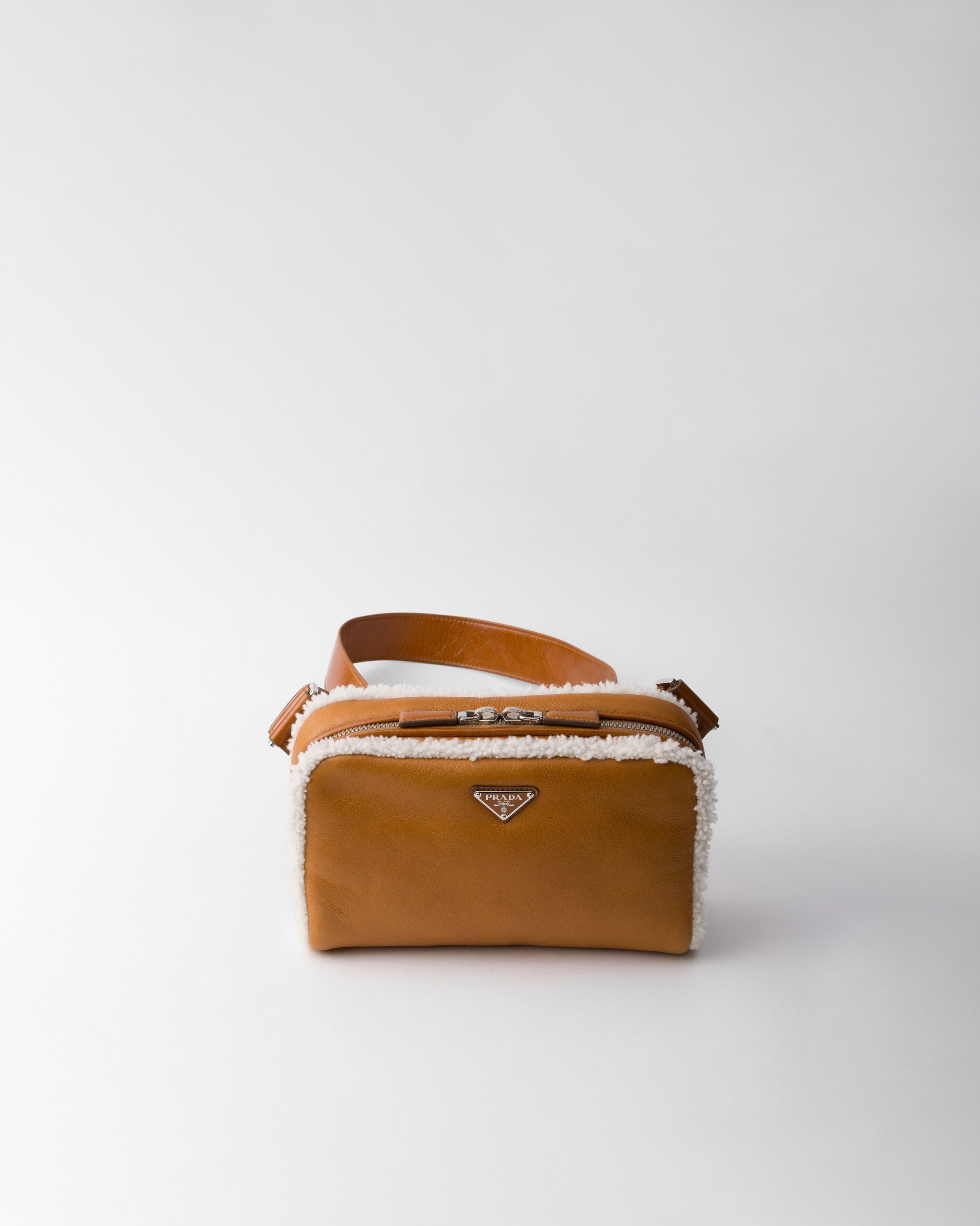 Shearling shoulder bag Cognac/Natural