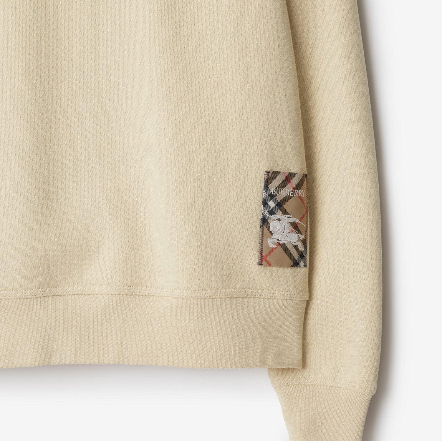 Check Label Cotton Sweatshirt - Nutmeg