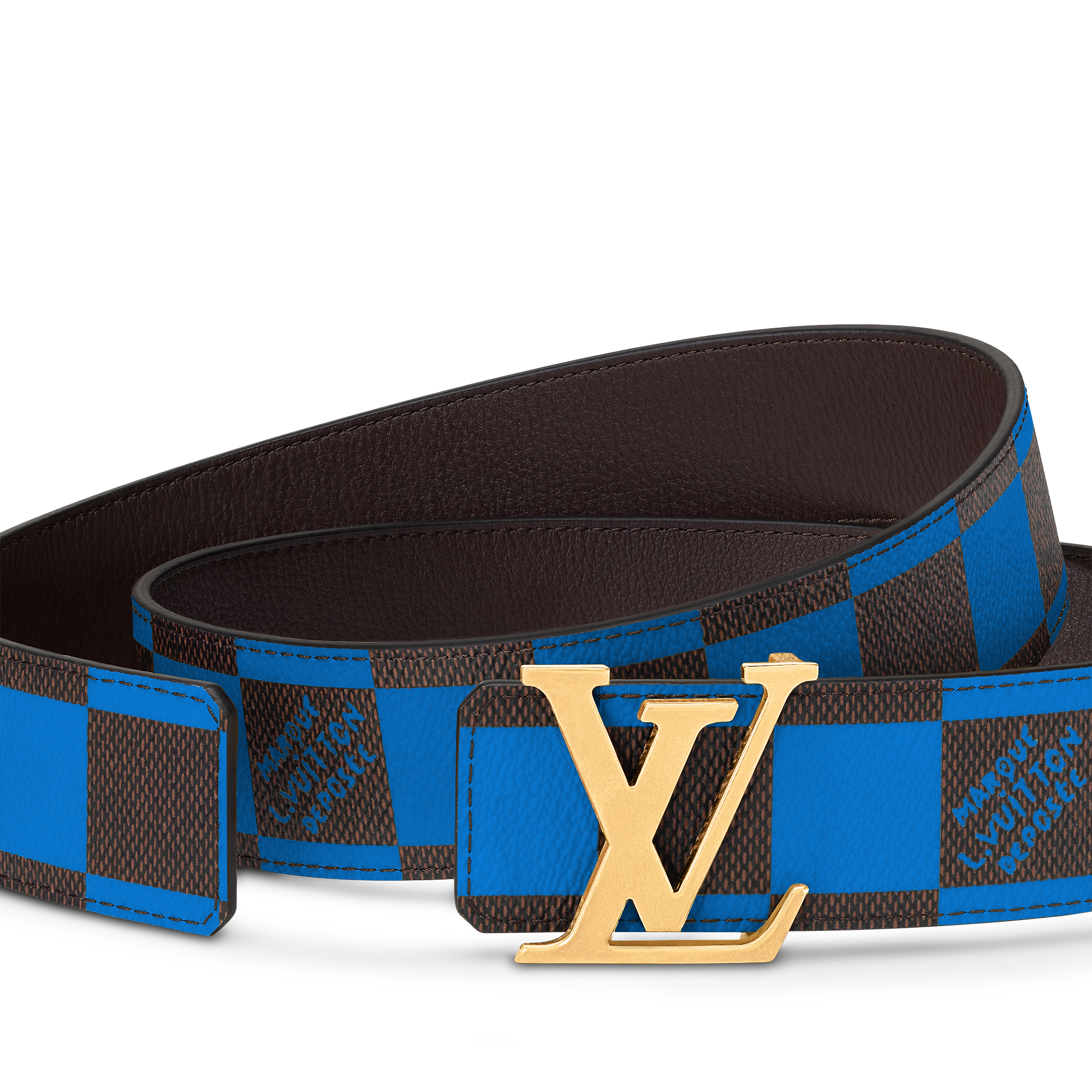 LV Initiales 40mm Reversible Belt Damier Other - Bleu