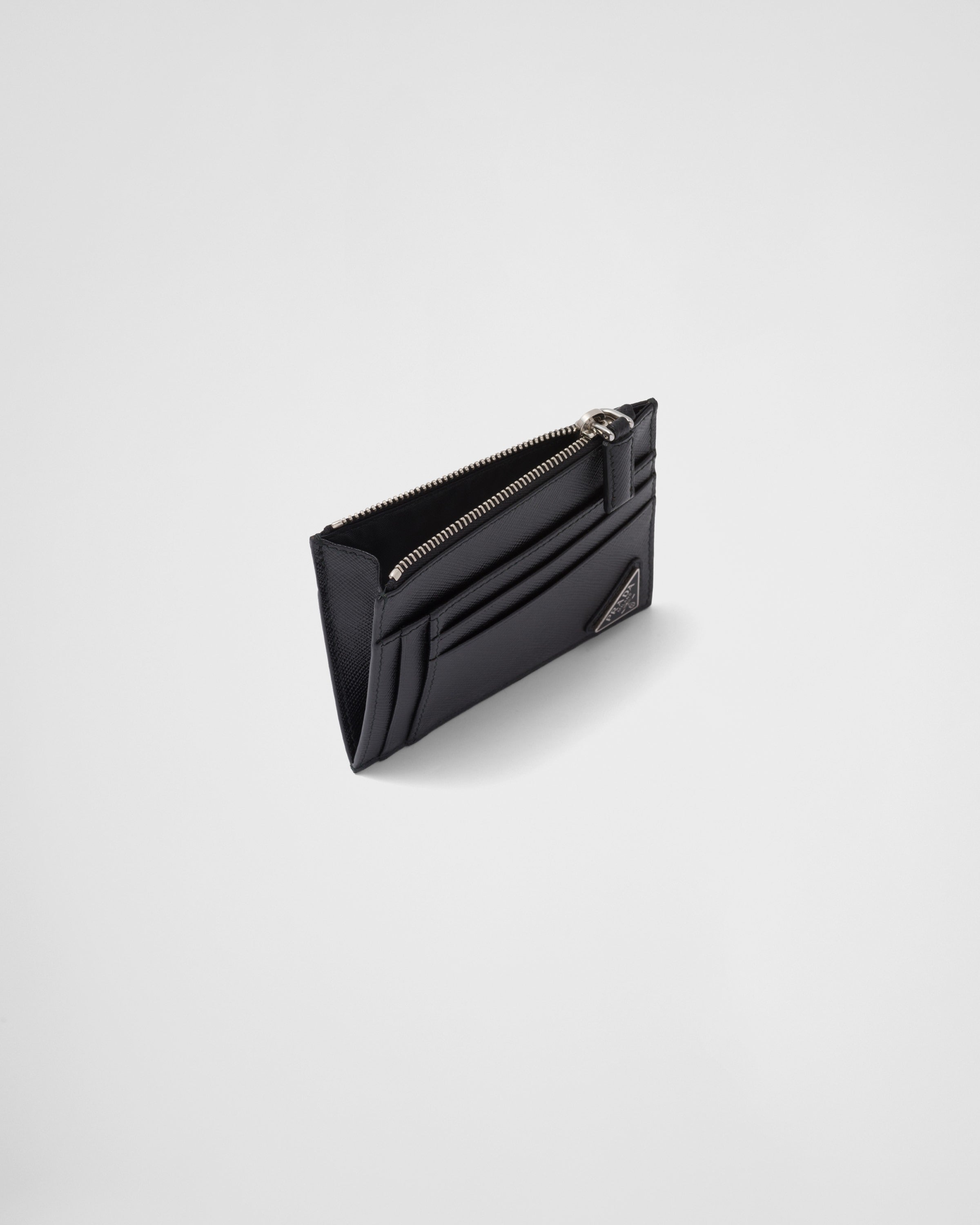 Saffiano leather card holder Black