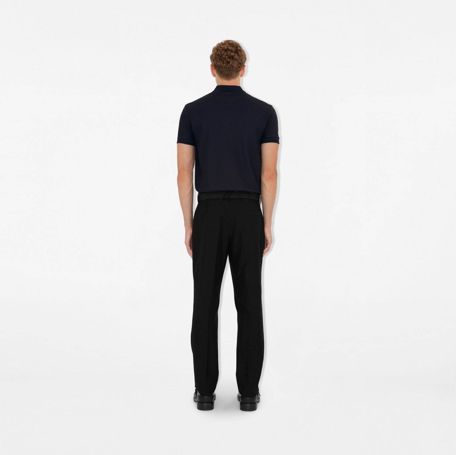 Cotton Polo Shirt - Coal blue