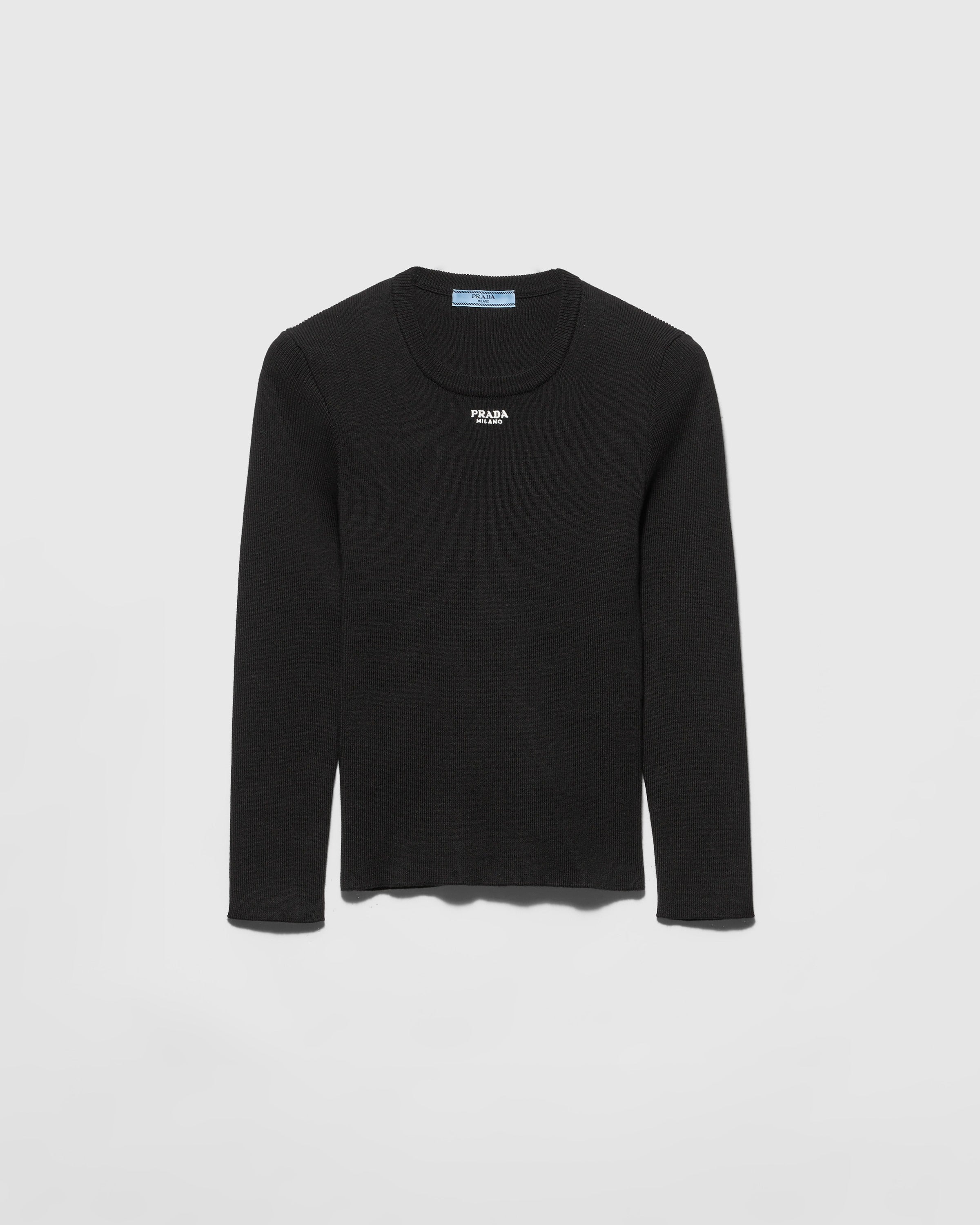 Cotton crew-neck sweater Black