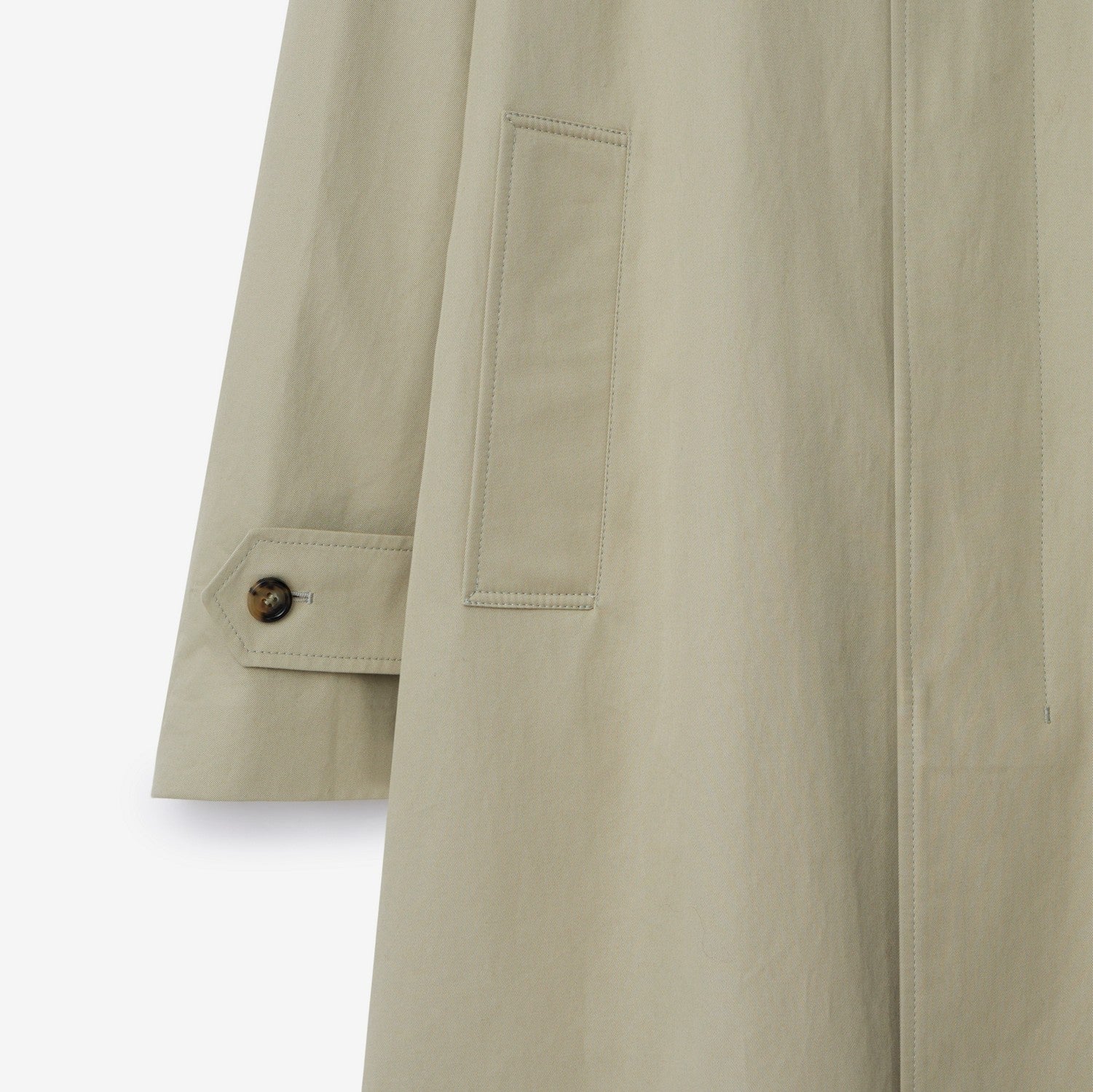 Long Gabardine Car Coat - Lichen