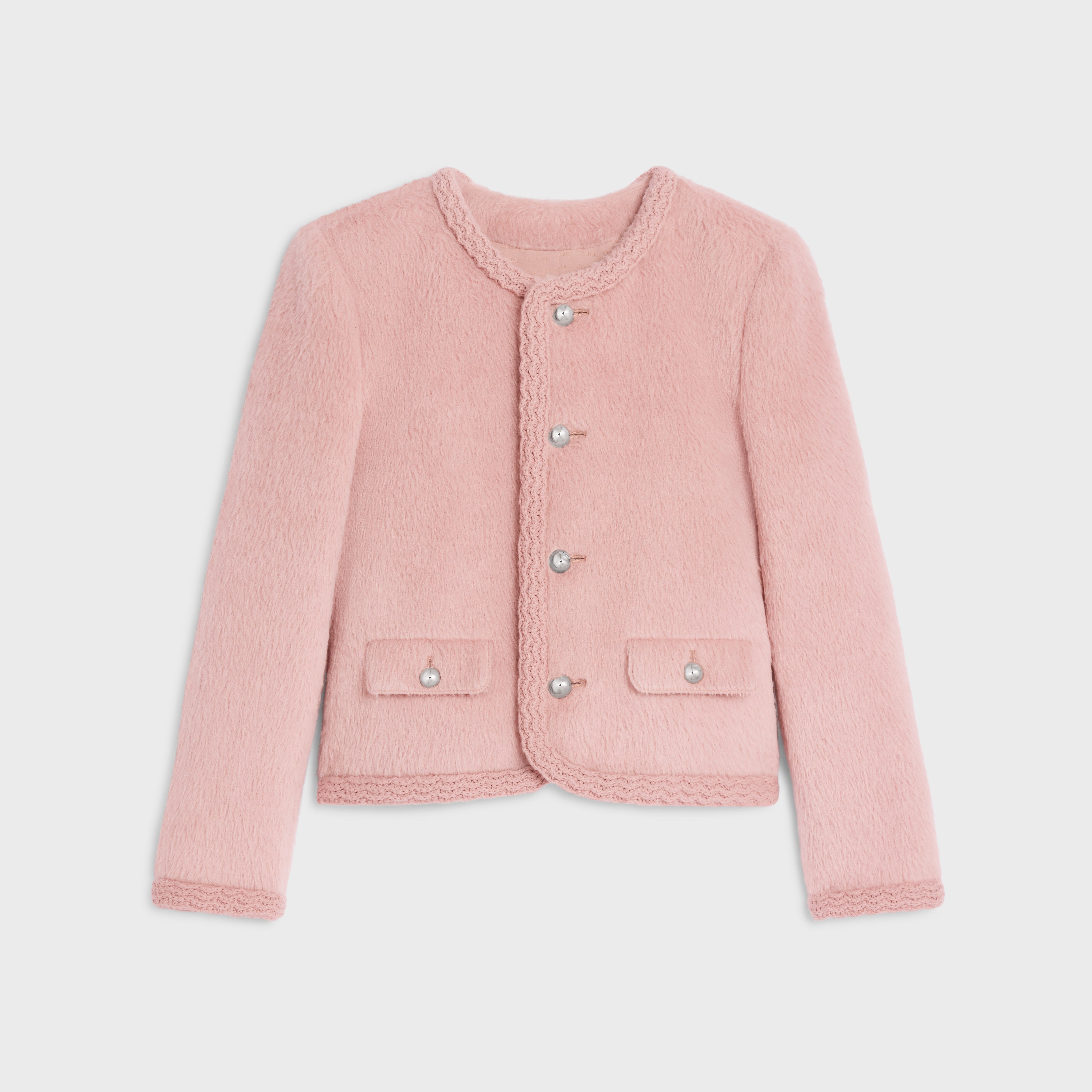 CHELSEA JACKET IN ALPACA WOOL - ROSE GLACE