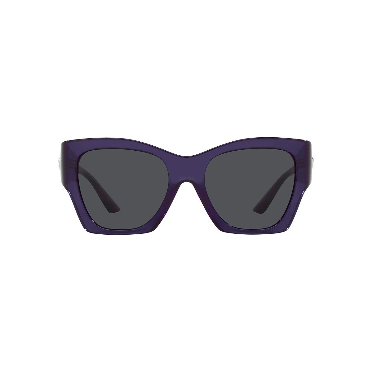 VERSACE VE4452 Transparent Purple - Women Luxury Sunglasses, Dark Grey Lens